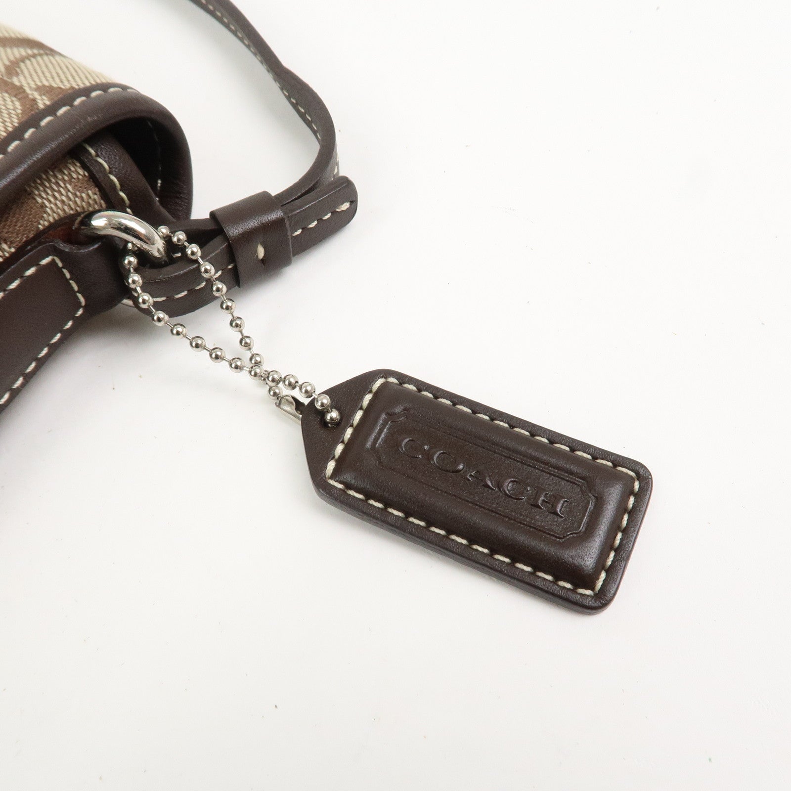 COACH Signature Canvas Leather Shoulder Bag Hand Bag Brown