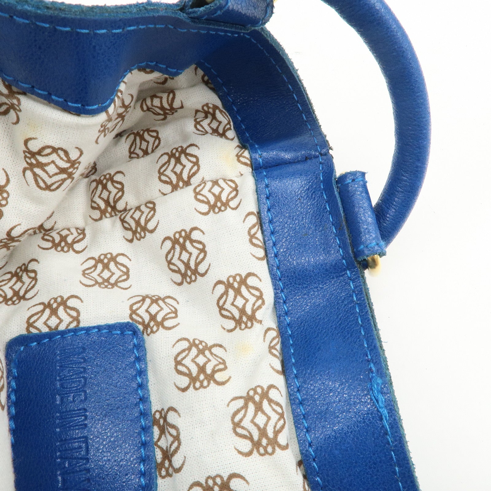 LOEWE Anagram Logo Nylon Leather Backpack Rucksack Blue