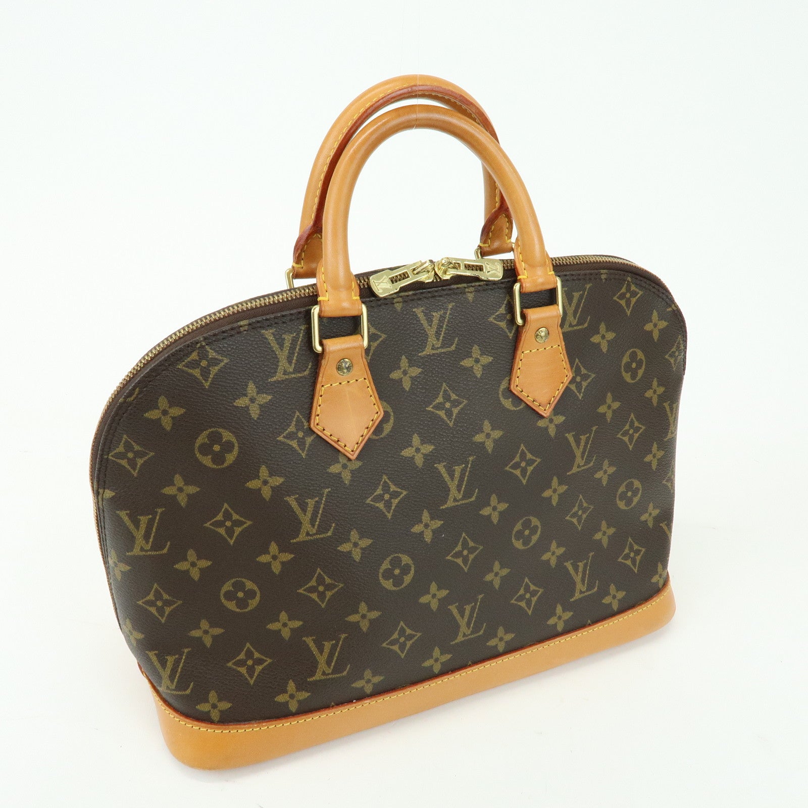 Louis Vuitton Monogram Alma PM Canvas Leather Hand Bag Brown M51130