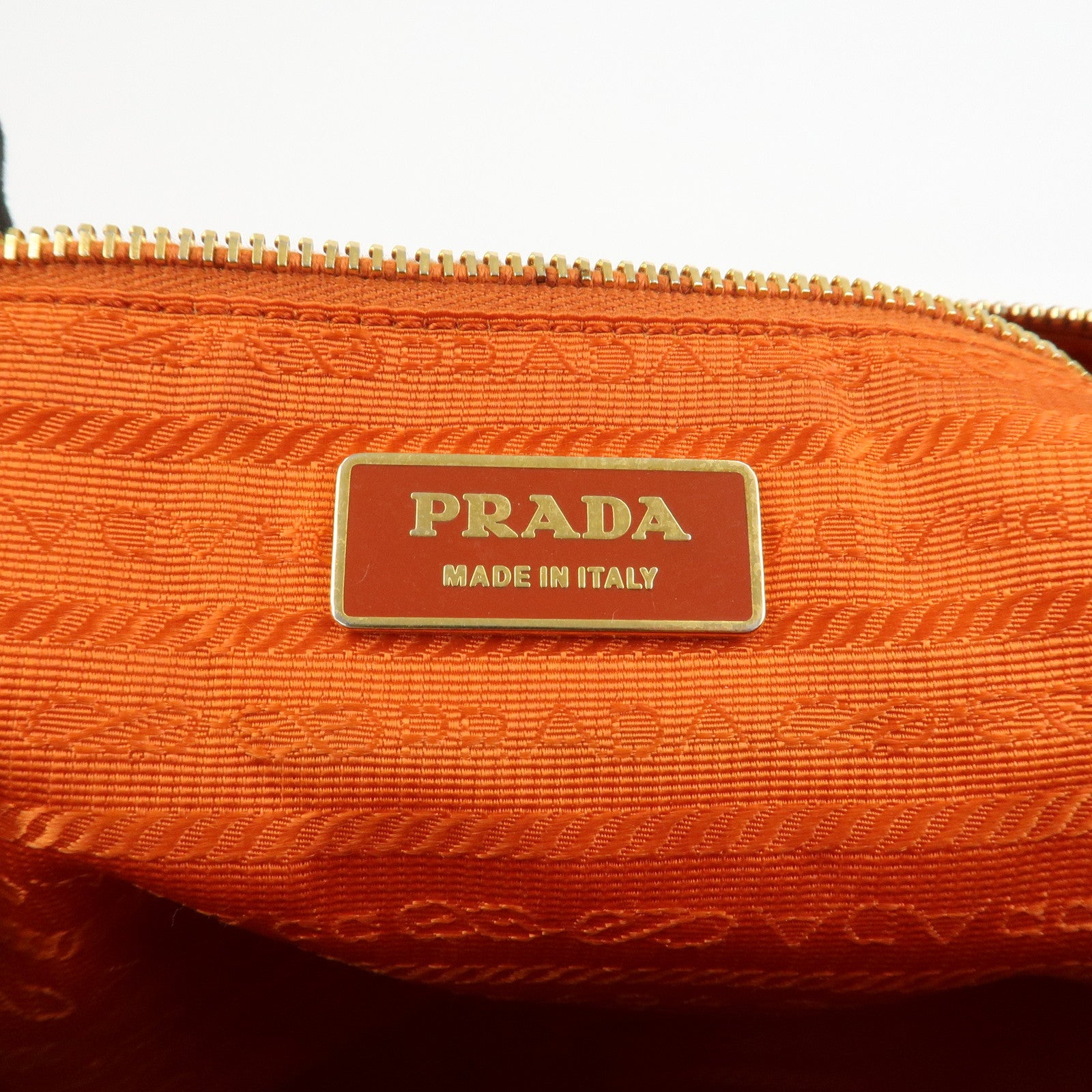 PRADA Saffiano Leather 2Way Bag Hand Bag Shoulder Bag Orange