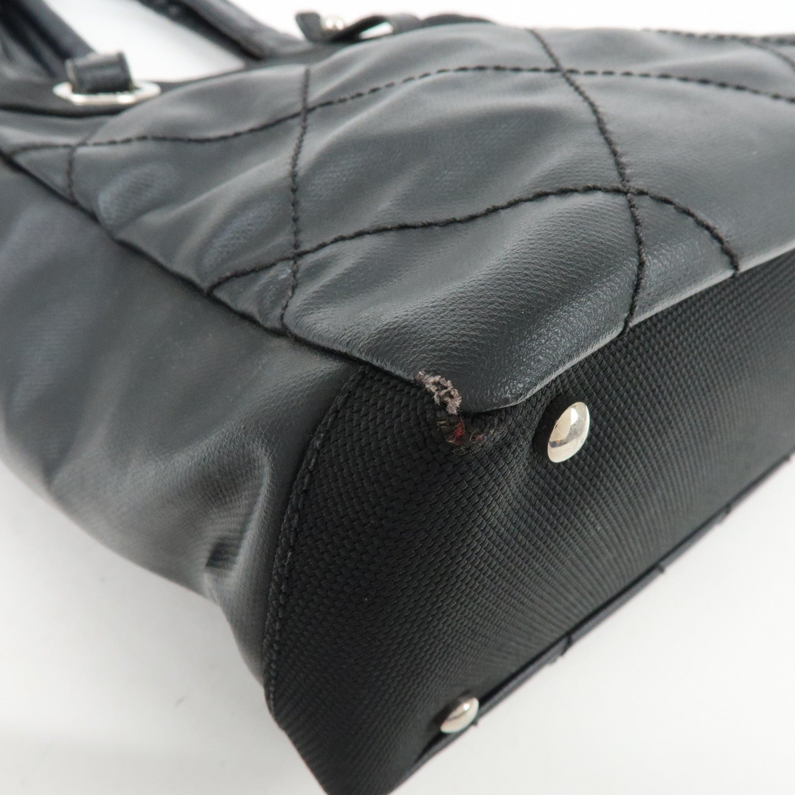 CHANEL Paris Biarritz PM PVC Leather Tote Bag Hand Bag Black A34208