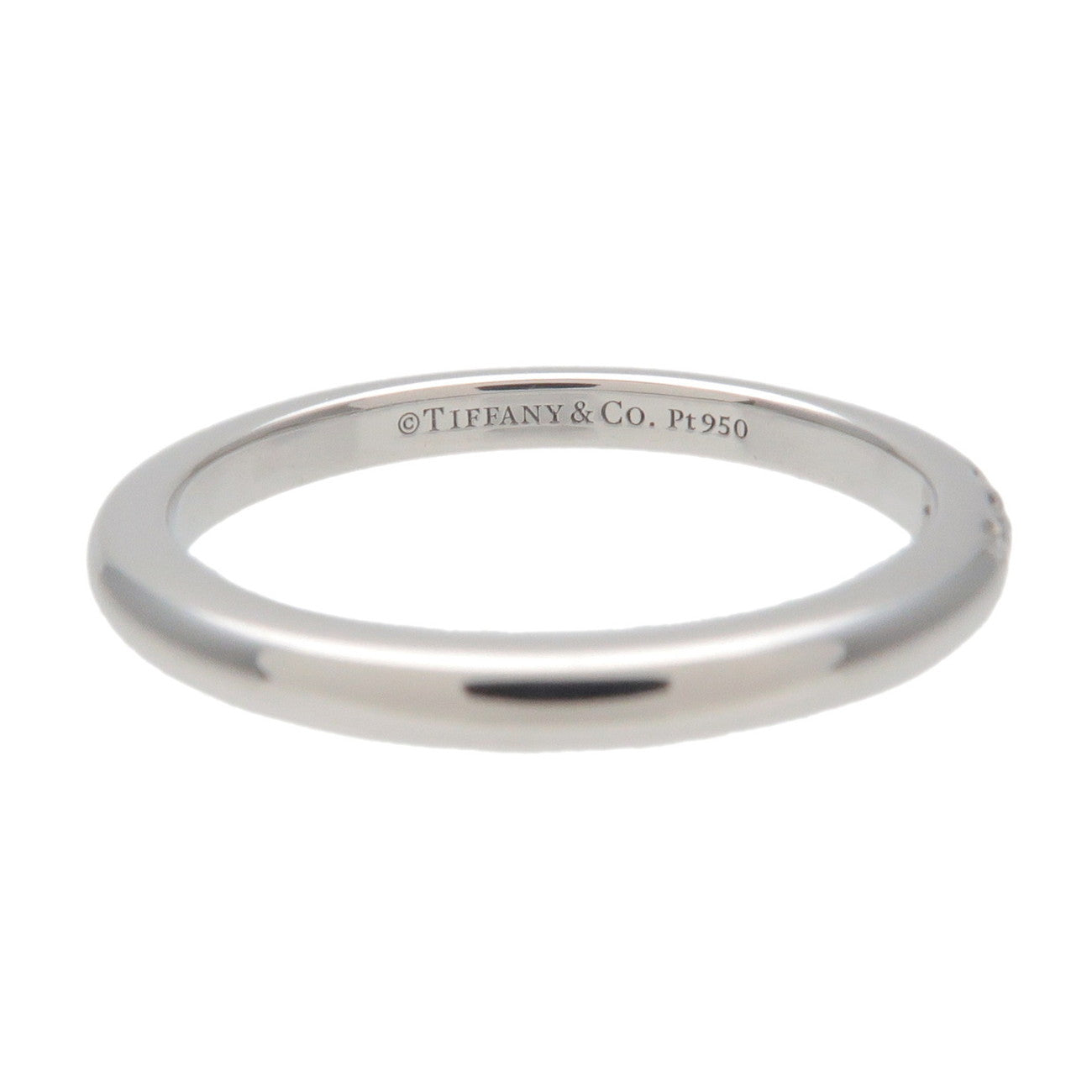 Tiffany & Co Classic Band Ring 3P Diamond PT950 Platinum US5 EU49