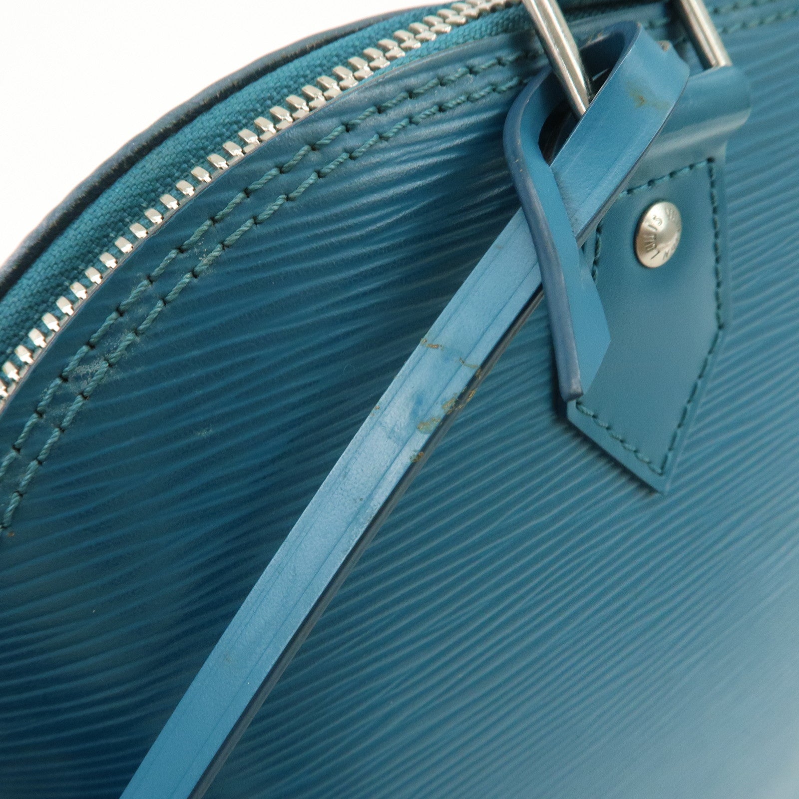 Louis Vuitton Epi Alma PM Hand Bag Cyan Blue M40624