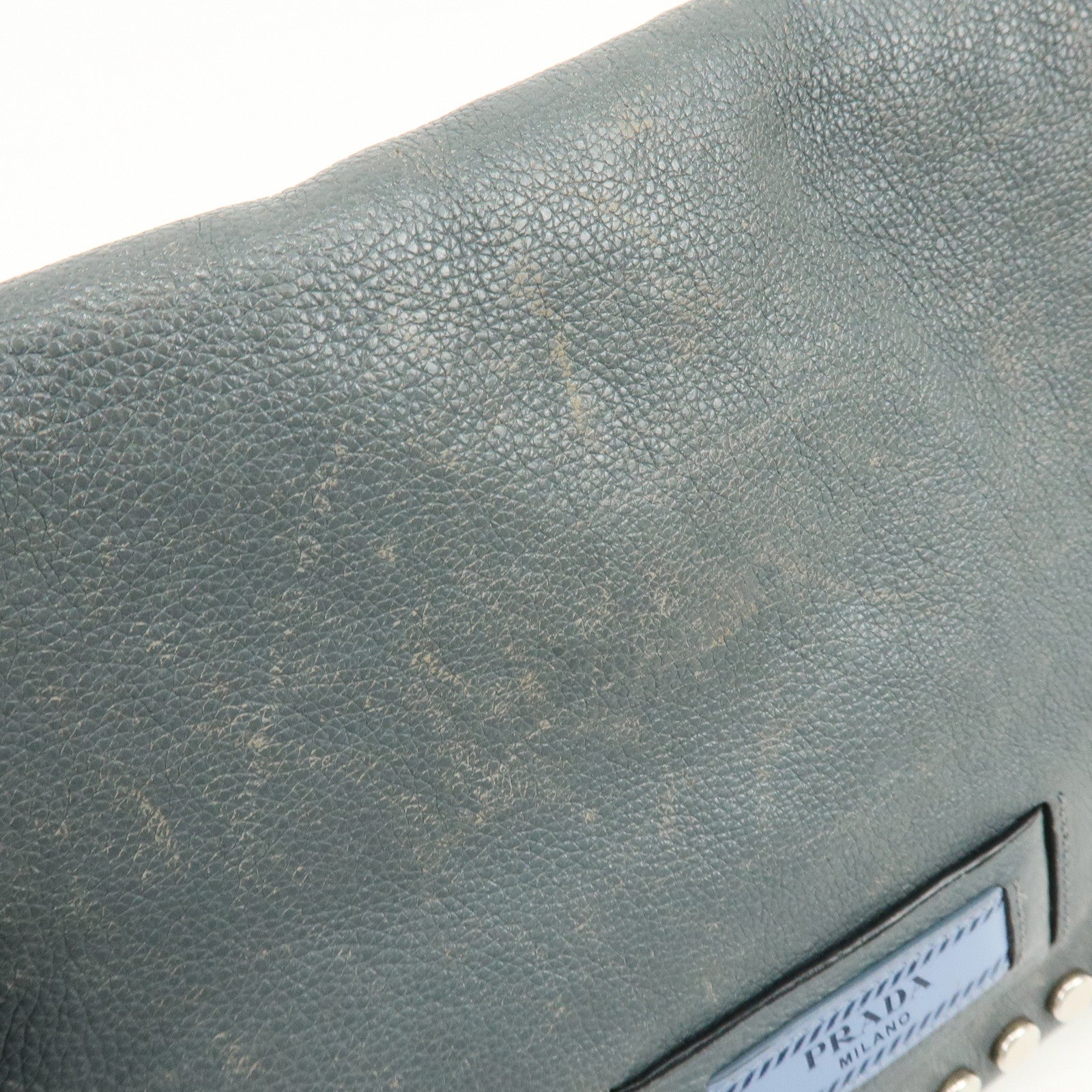 PRADA Etiquette Leather 2Way Bag Shoulder Bag Clutch Bag Gray