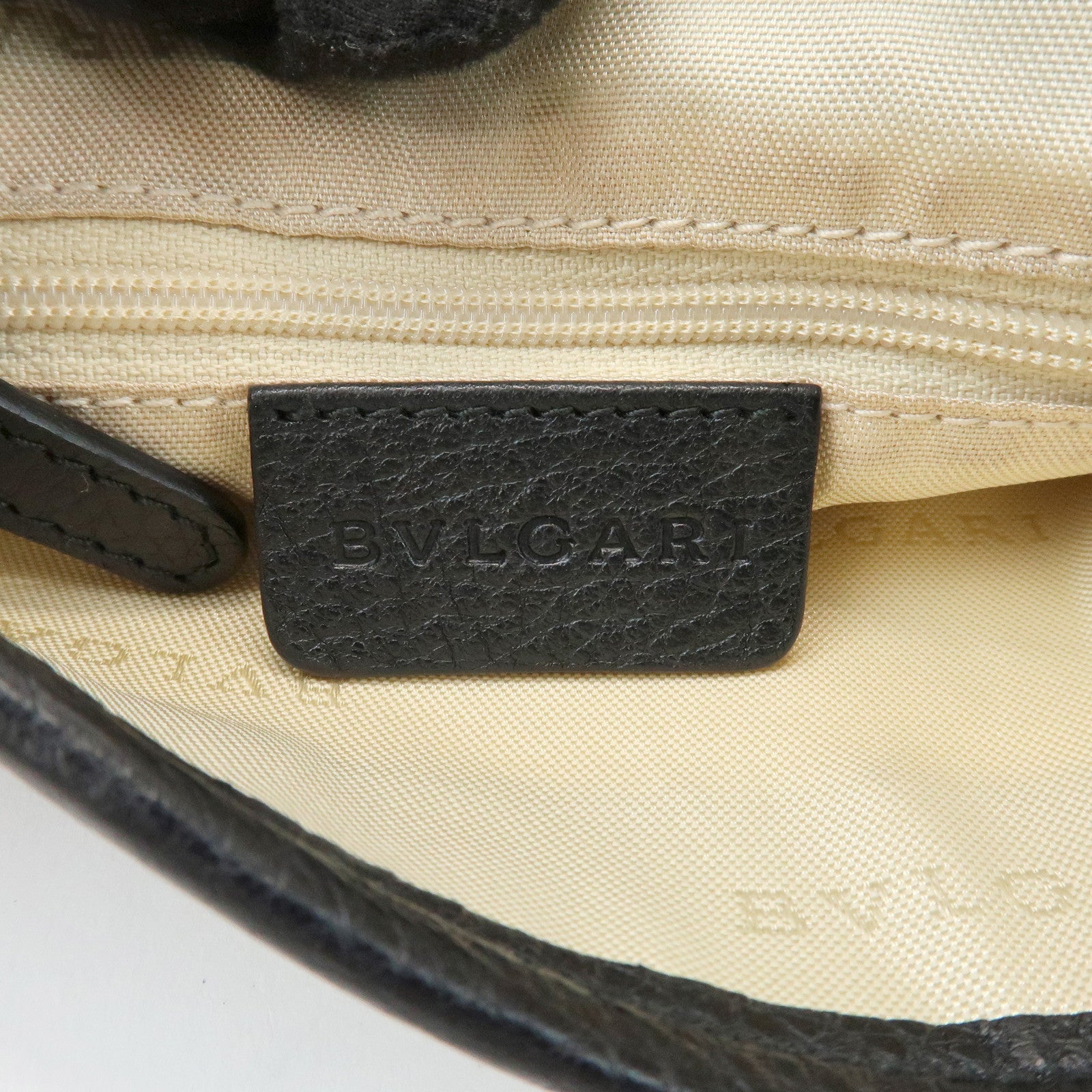 BVLGARI Canvas Leather Shoulder Bag Crossbody Bag Black