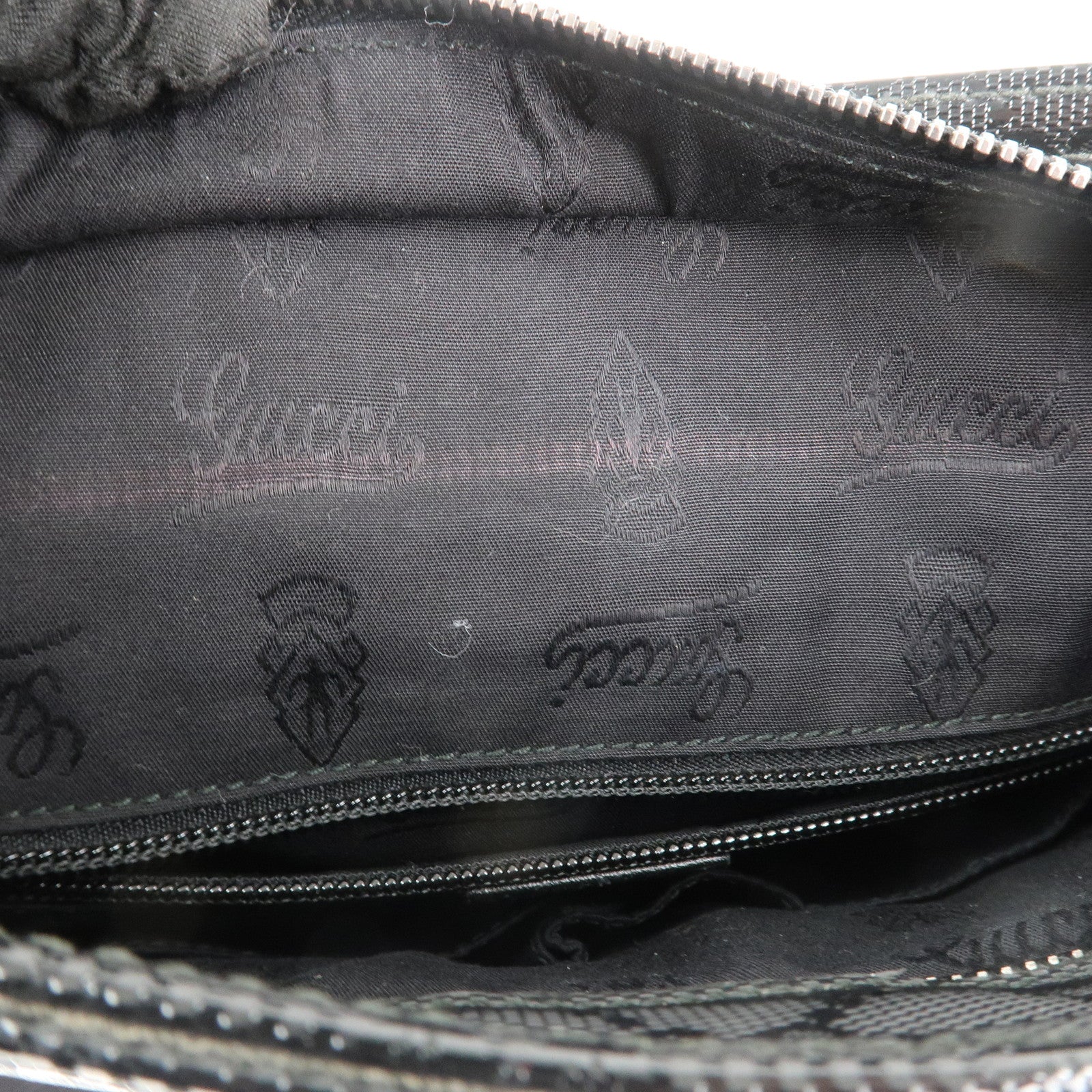 GUCCI GG Imprime Monogram PVC Shoulder Bag Cross Body Bag Black 295257