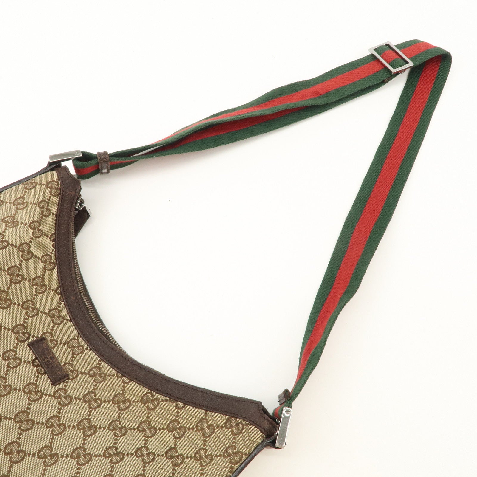 GUCCI Sherry GG Canvas Leather Shoulder Bag Beige Brown 181092