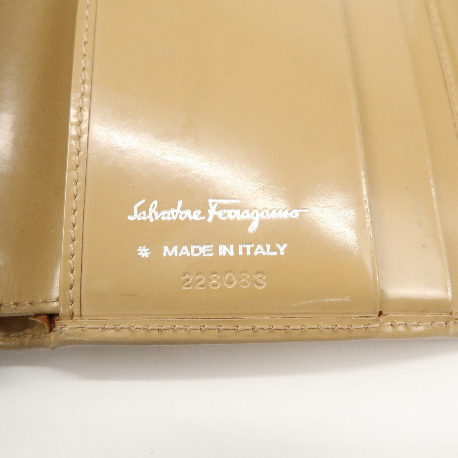 Ferragamo Set of 3 Leather Wallet Red Black Beige Used