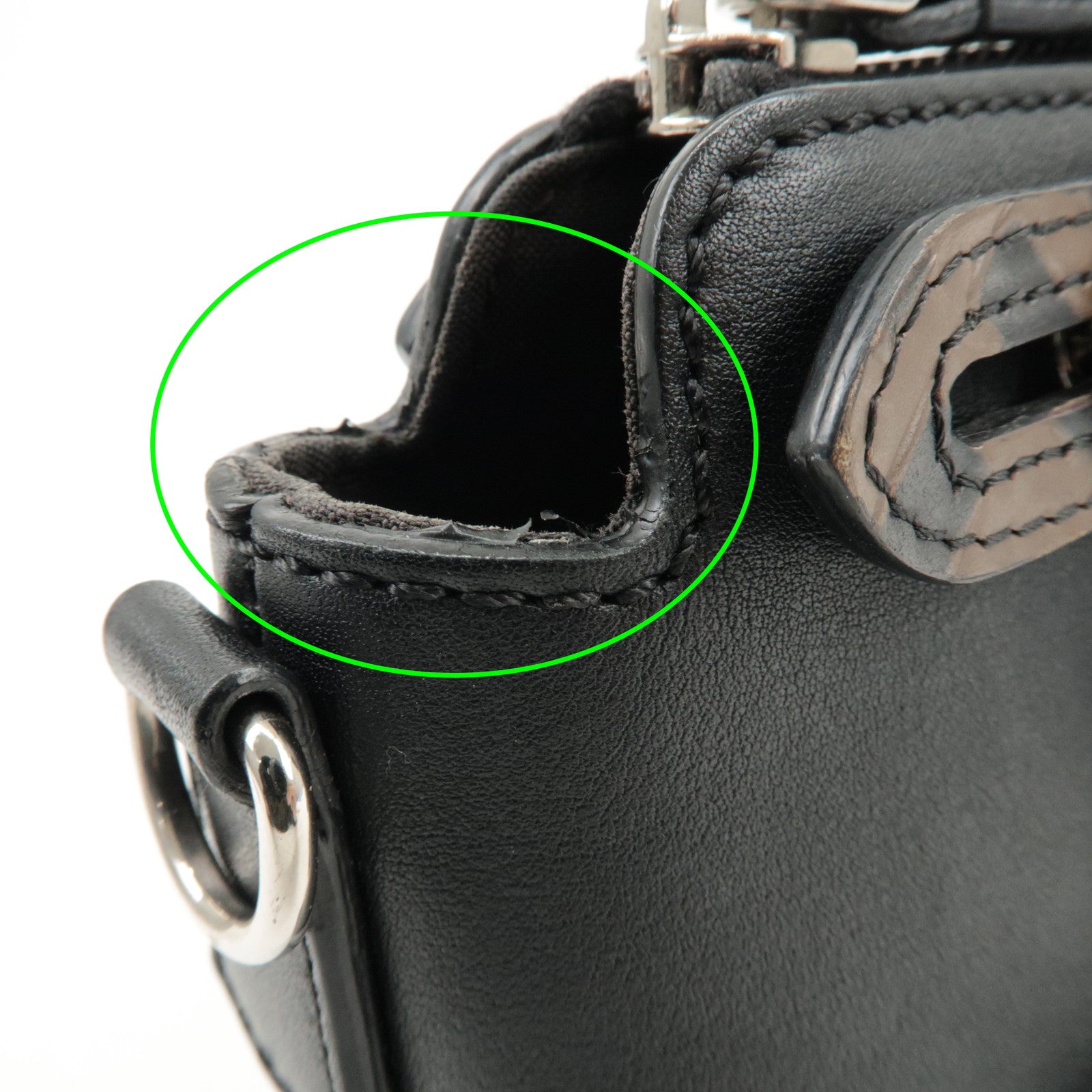 FENDI Zucca By The Way Leather 2Way Shoulder Bag Black Brown 8BL145 Used