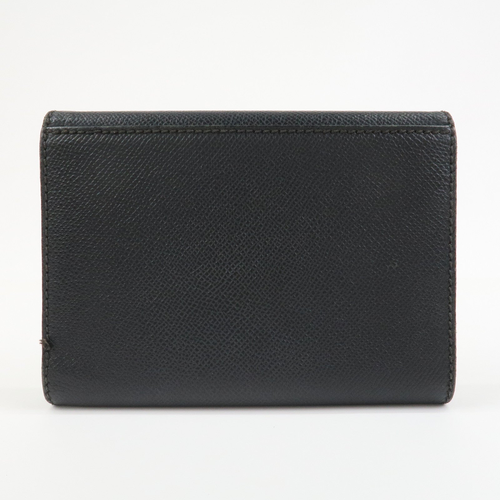 CHANEL COCO Mark Calf Leather Compact Wallet Black