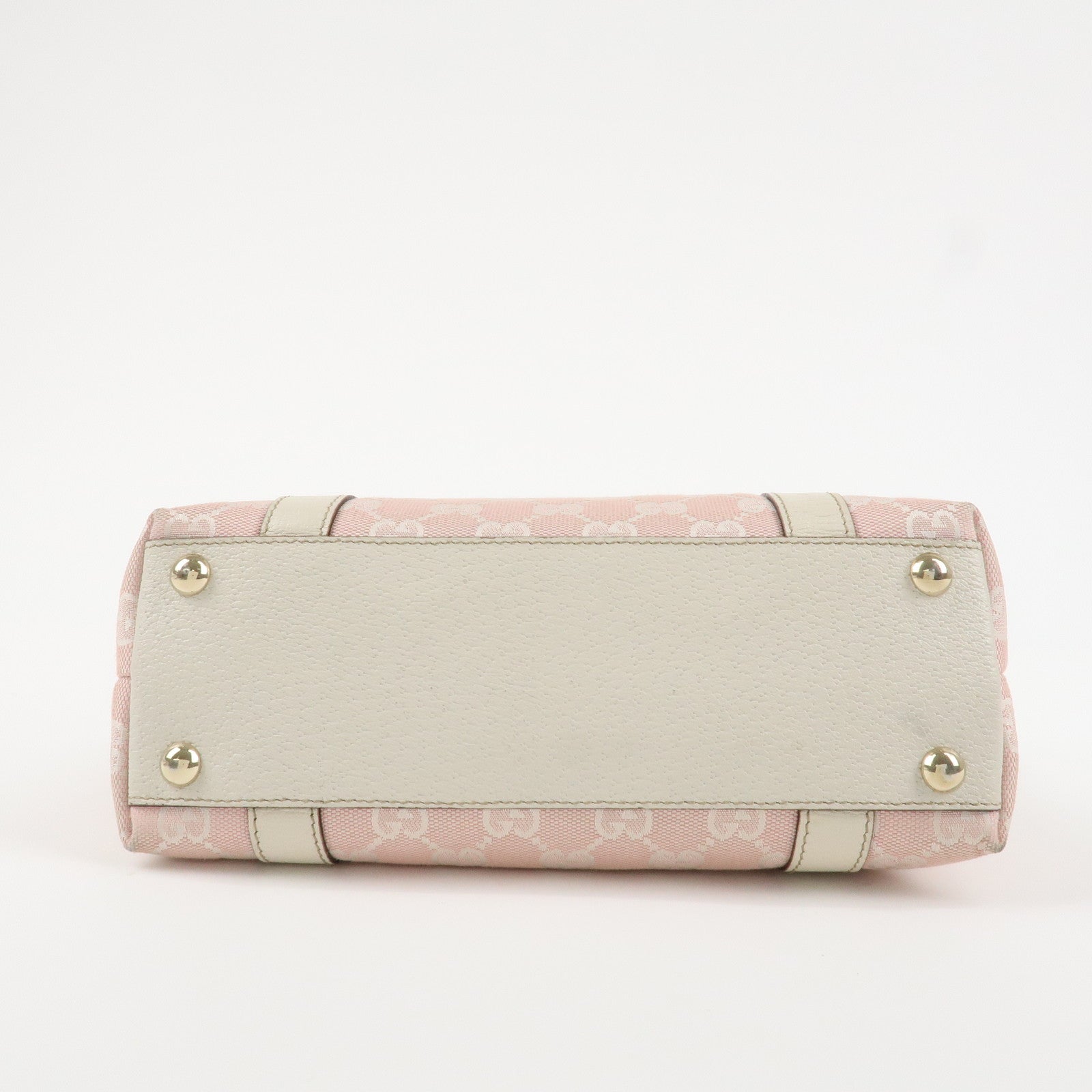 GUCCI Abbey GG Canvas Leather Mini Tote Bag Hand Bag Pink Used