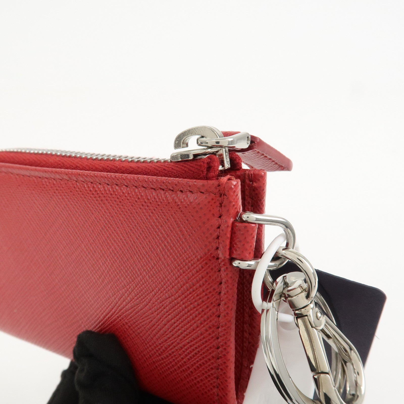 PRADA Saffiano Leather Triangle Logo Coin Case Coin Purse 2TT085