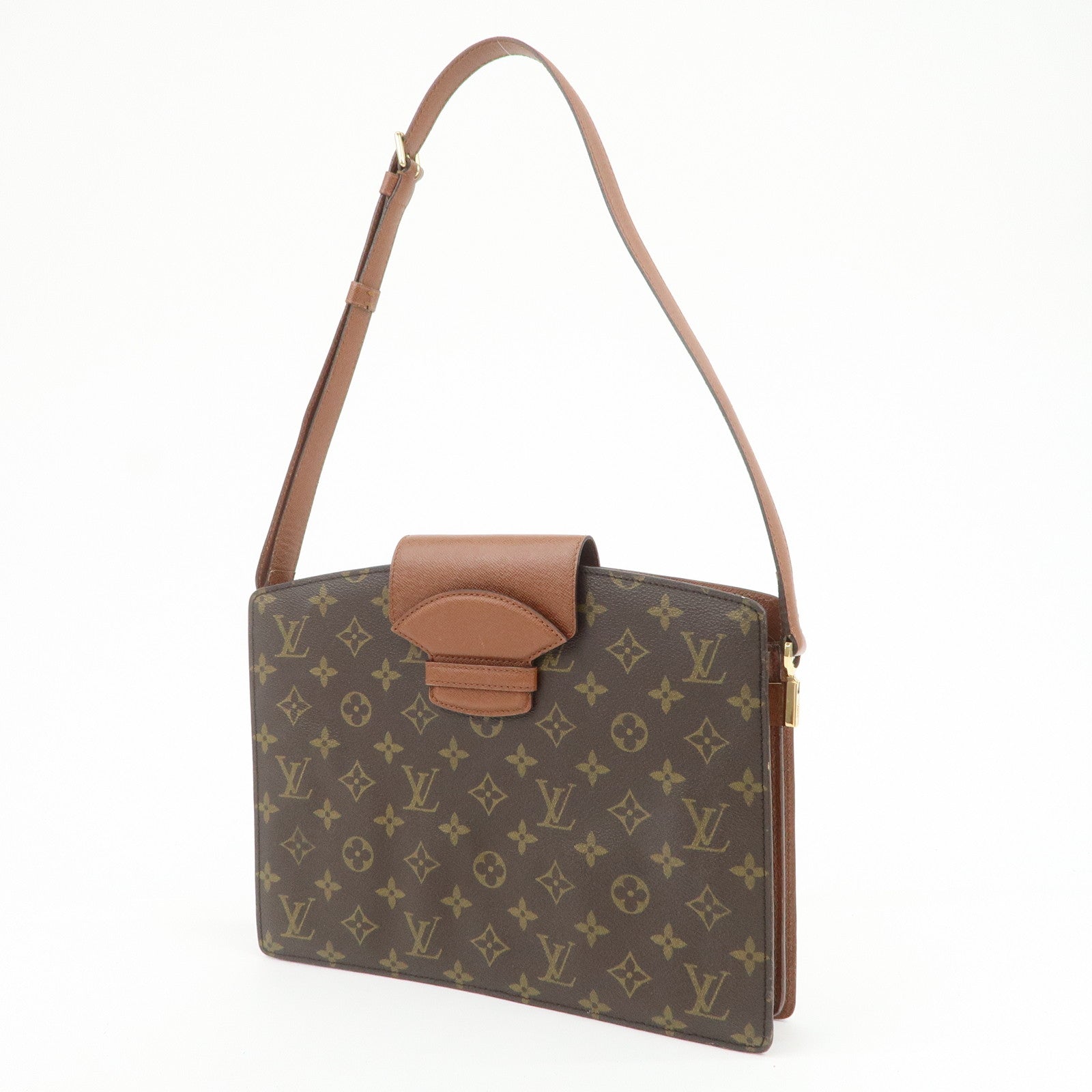 Louis Vuitton Monogram Courcelles Shoulder Bag Brown M51375