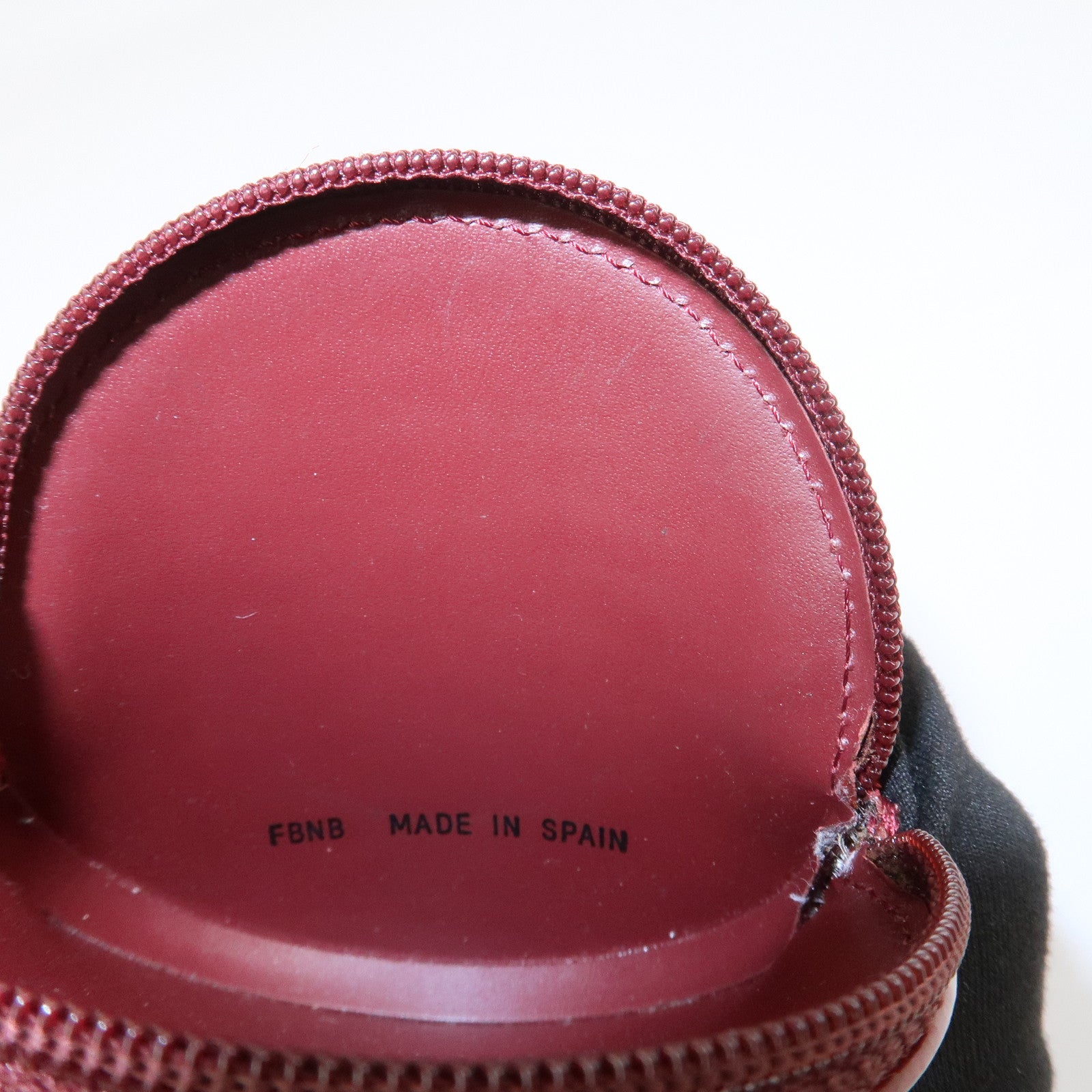 Cartier Must Line Leather Coin Case Coin Purse Wine Red