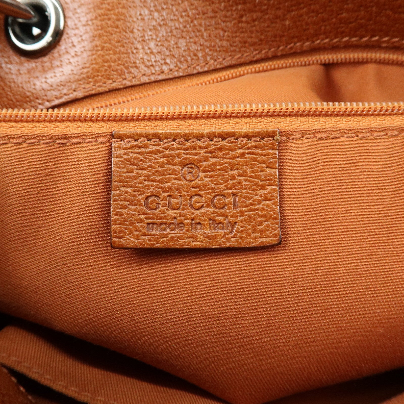 GUCCI GG Canvas Leather Tote Bag Hand Bag Brown 120840