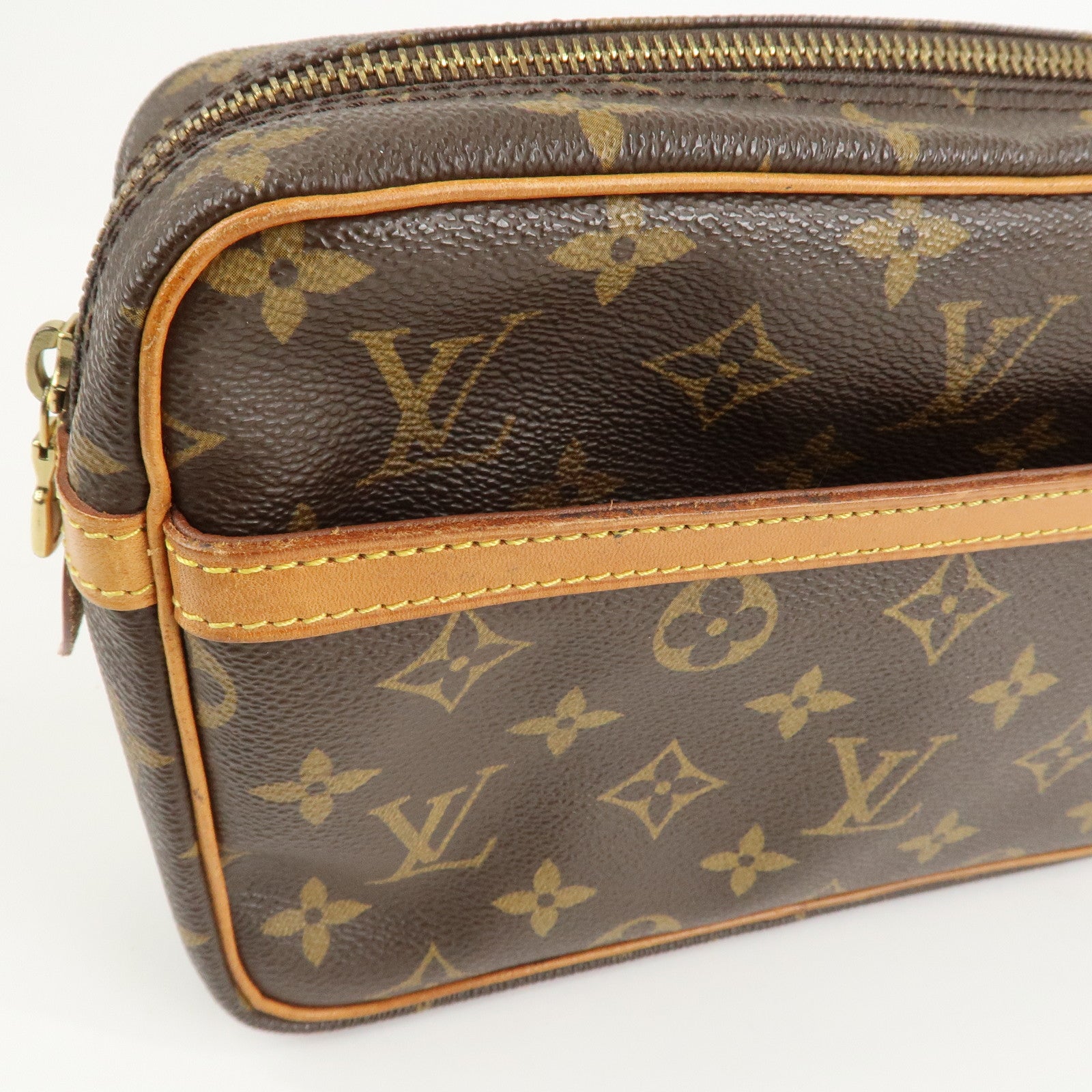 Louis Vuitton Monogram Compiegne 28 Pouch Clutch Bag Brown M51845