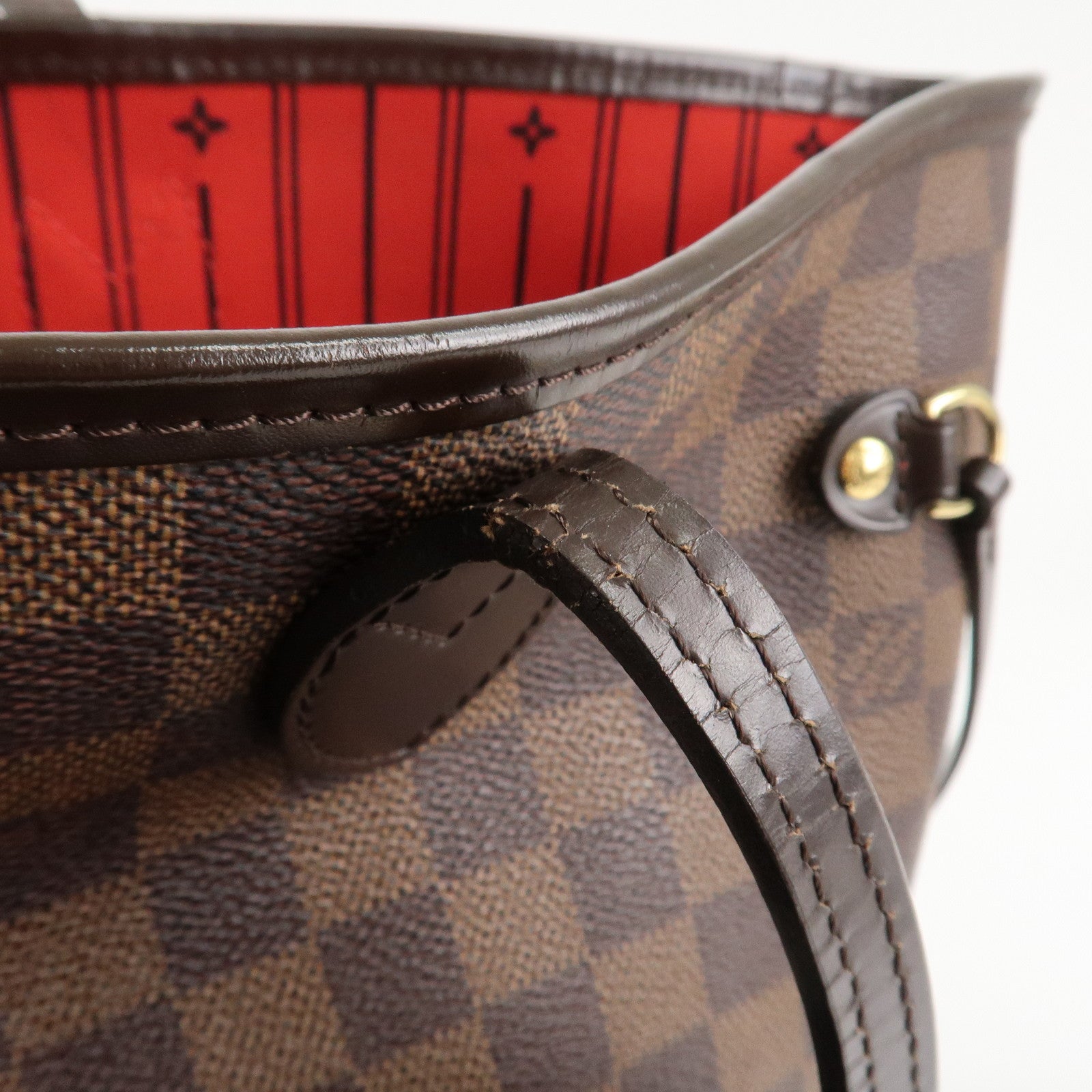 Louis Vuitton Damier Ebene Canvas Neverfull MM Tote Bag N51105 Used