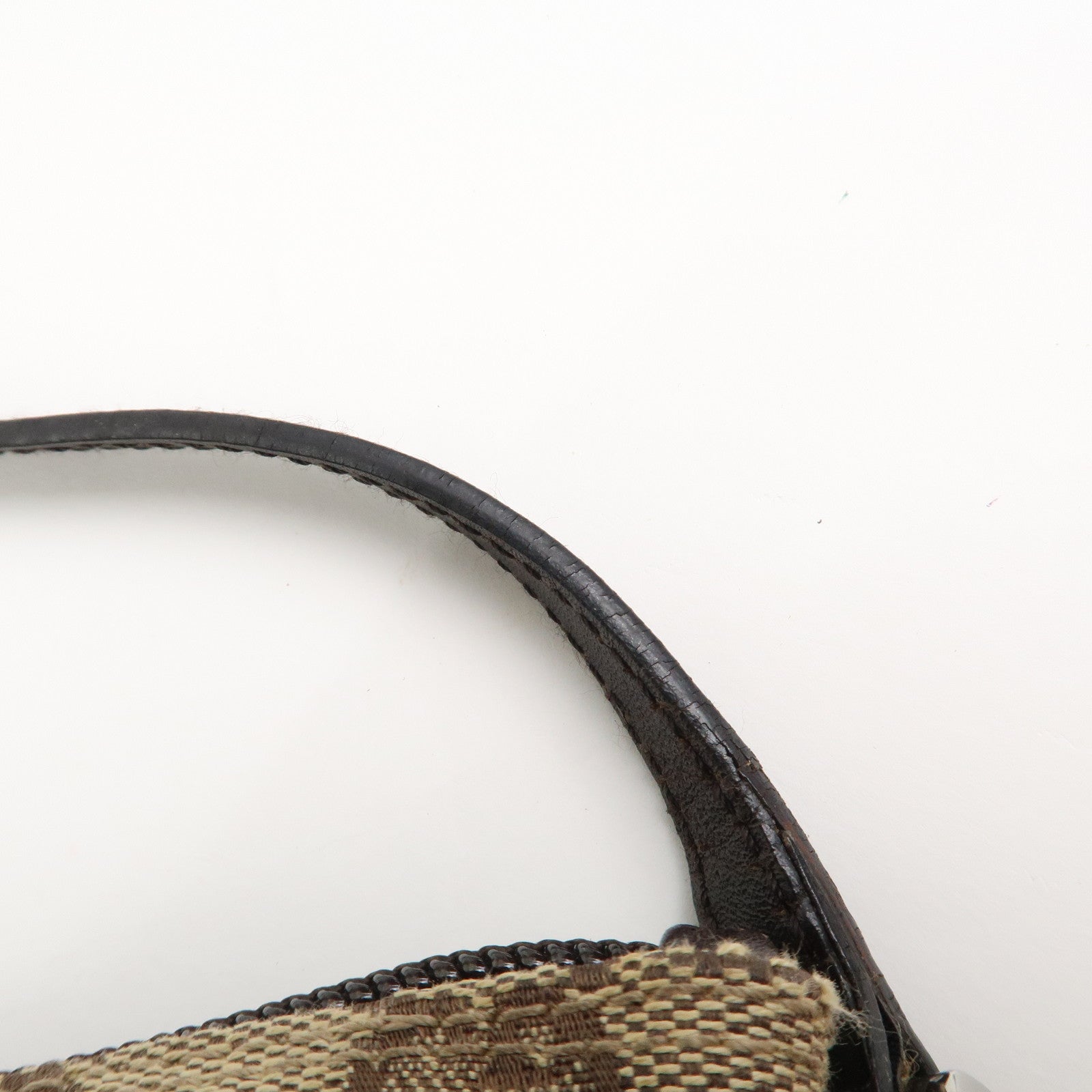 GUCCI Boat Bag GG Canvas Leather Hand Bag Brown 07198