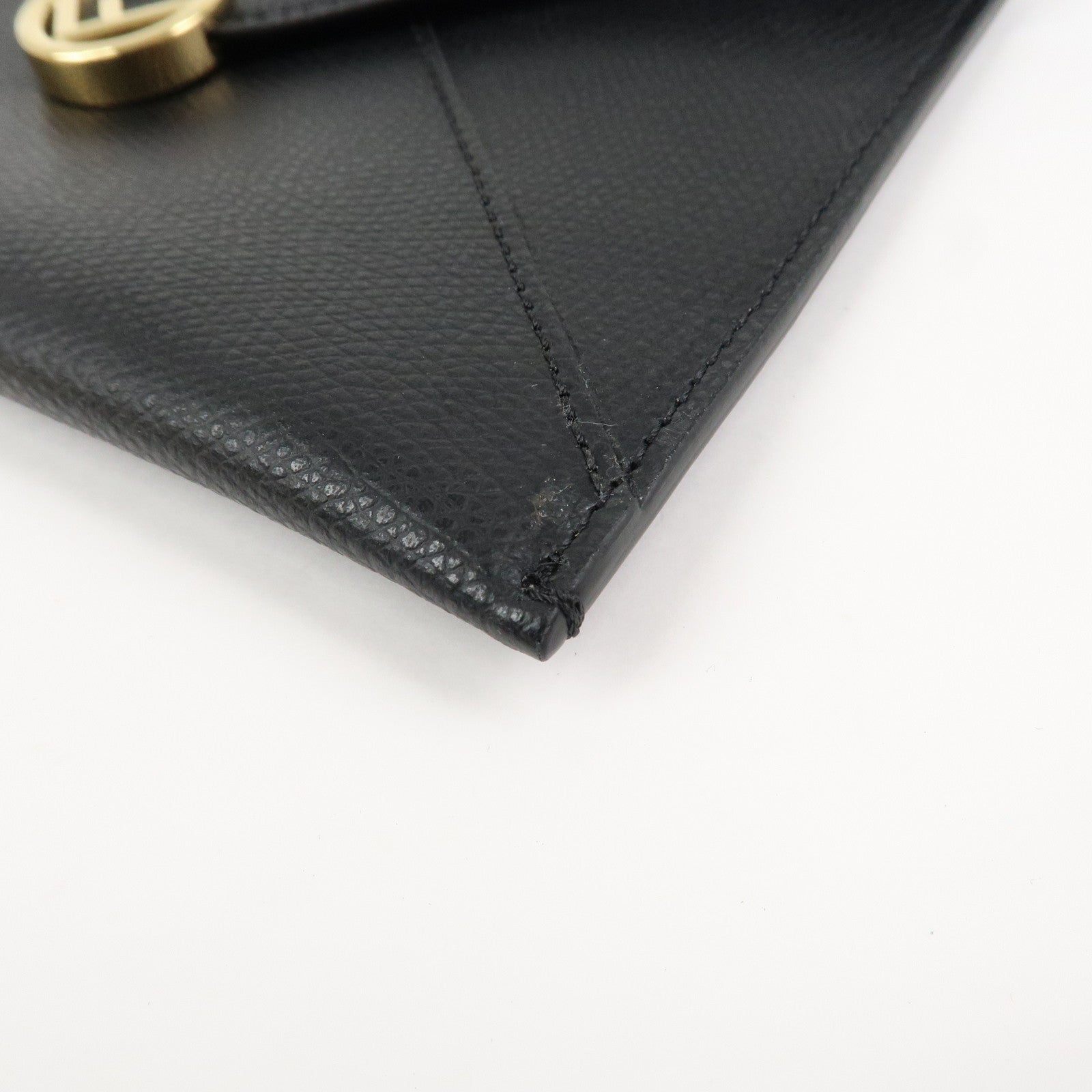 FENDI F IS FENDI Logo Leather Pouch Envelope Case Black 8N0151