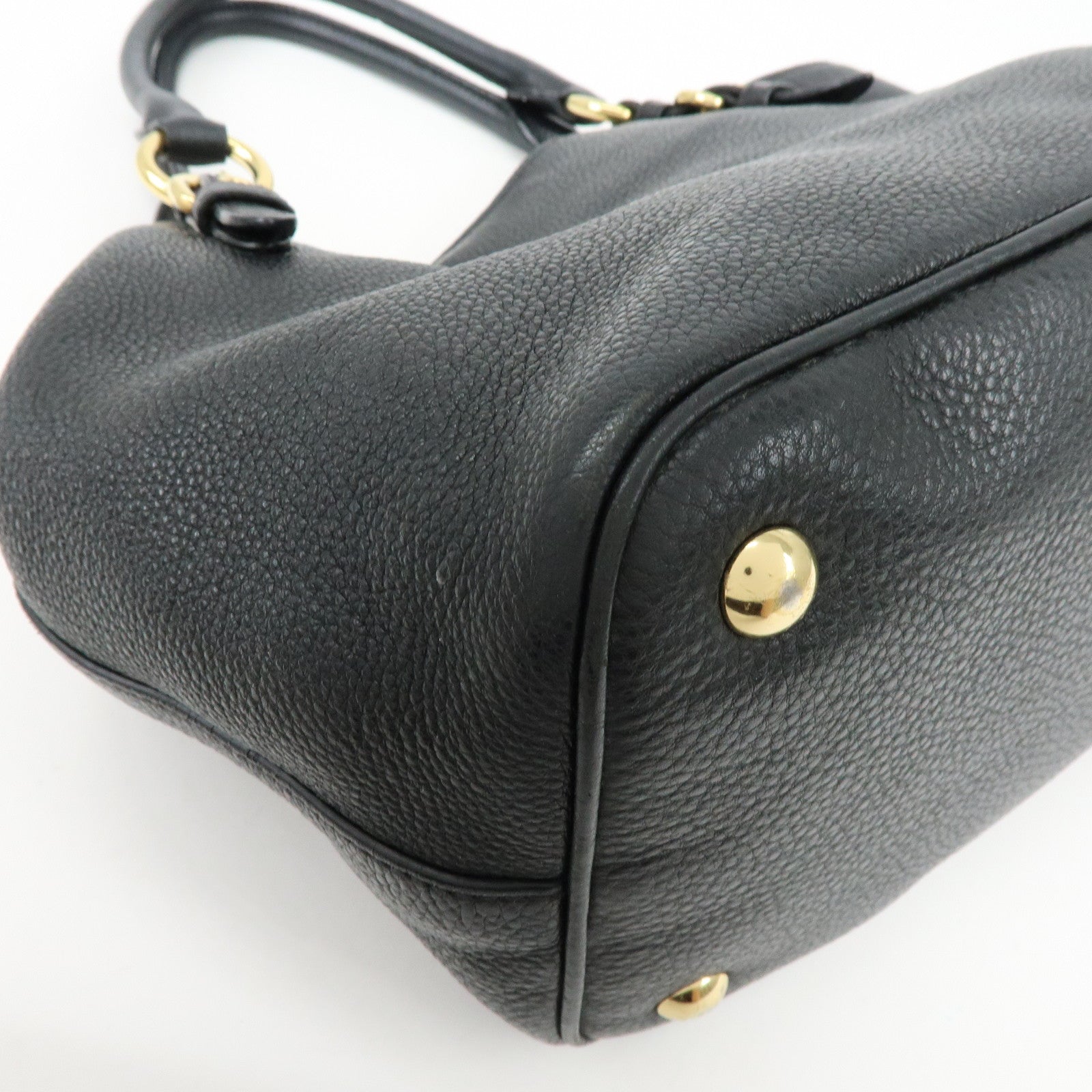 MIU MIU Vittello Phoenix Leather 2Way Hand Shoulder Bag 5BE886