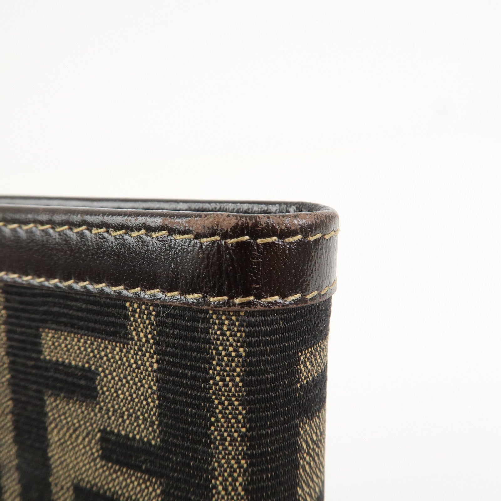 FENDI Zucca Canvas Leather Agenda Planner Cover Brown 30153