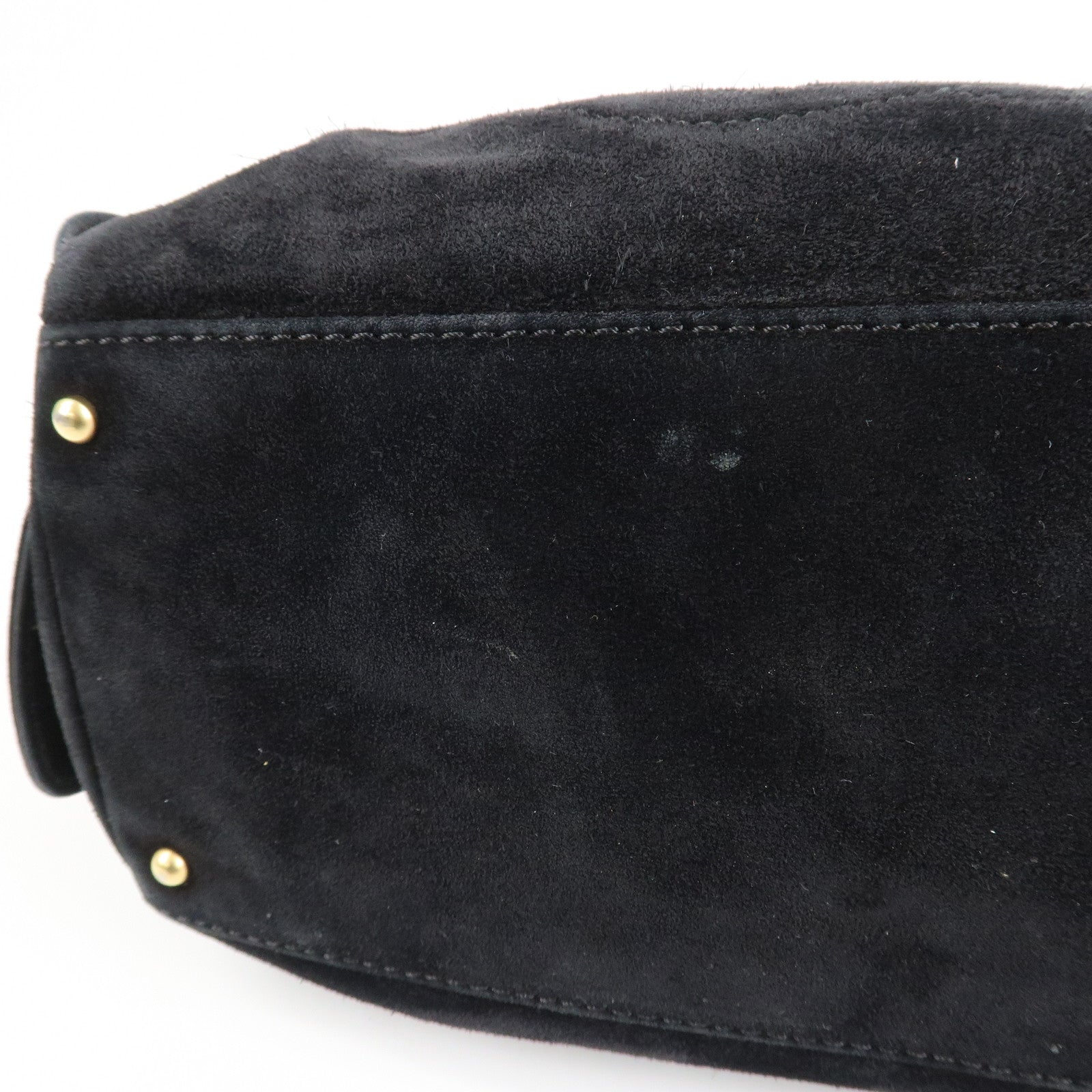 CHANEL COCO Mark Suede Leather Chain Shoulder Bag Black