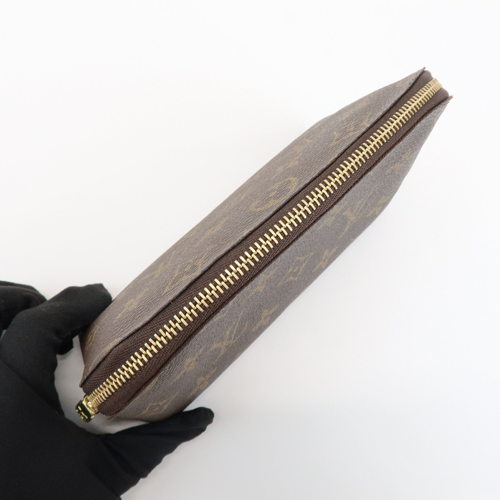 Louis Vuitton Monogram Pochette Cosmetic Pouch Brown M47515