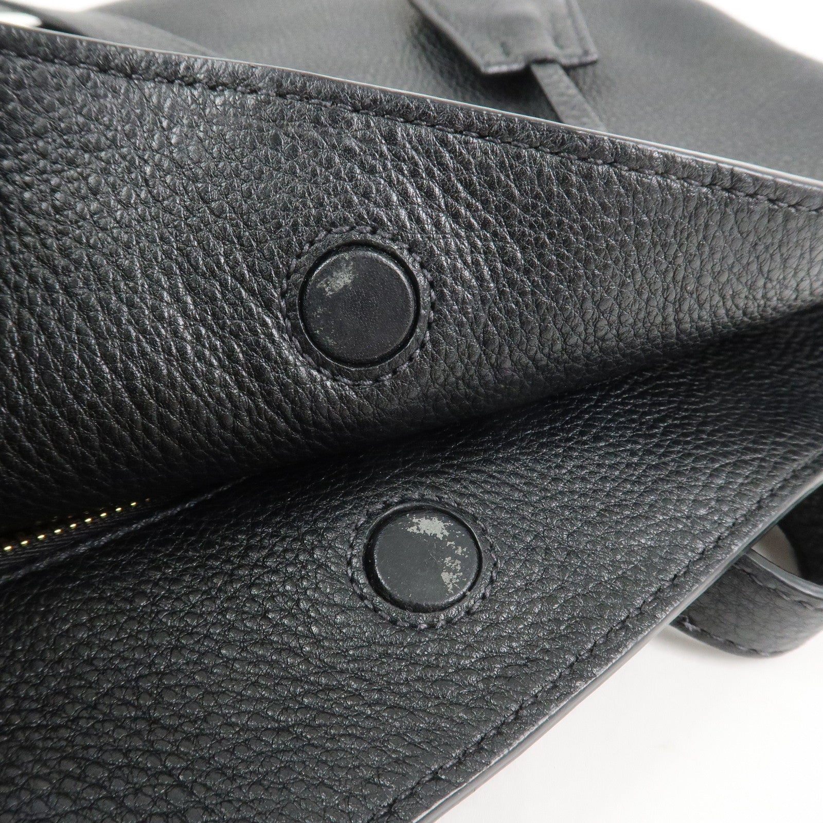 PRADA Logo Vitello Daino Leather Tote Bag Shoulder Bag Black 1BG100
