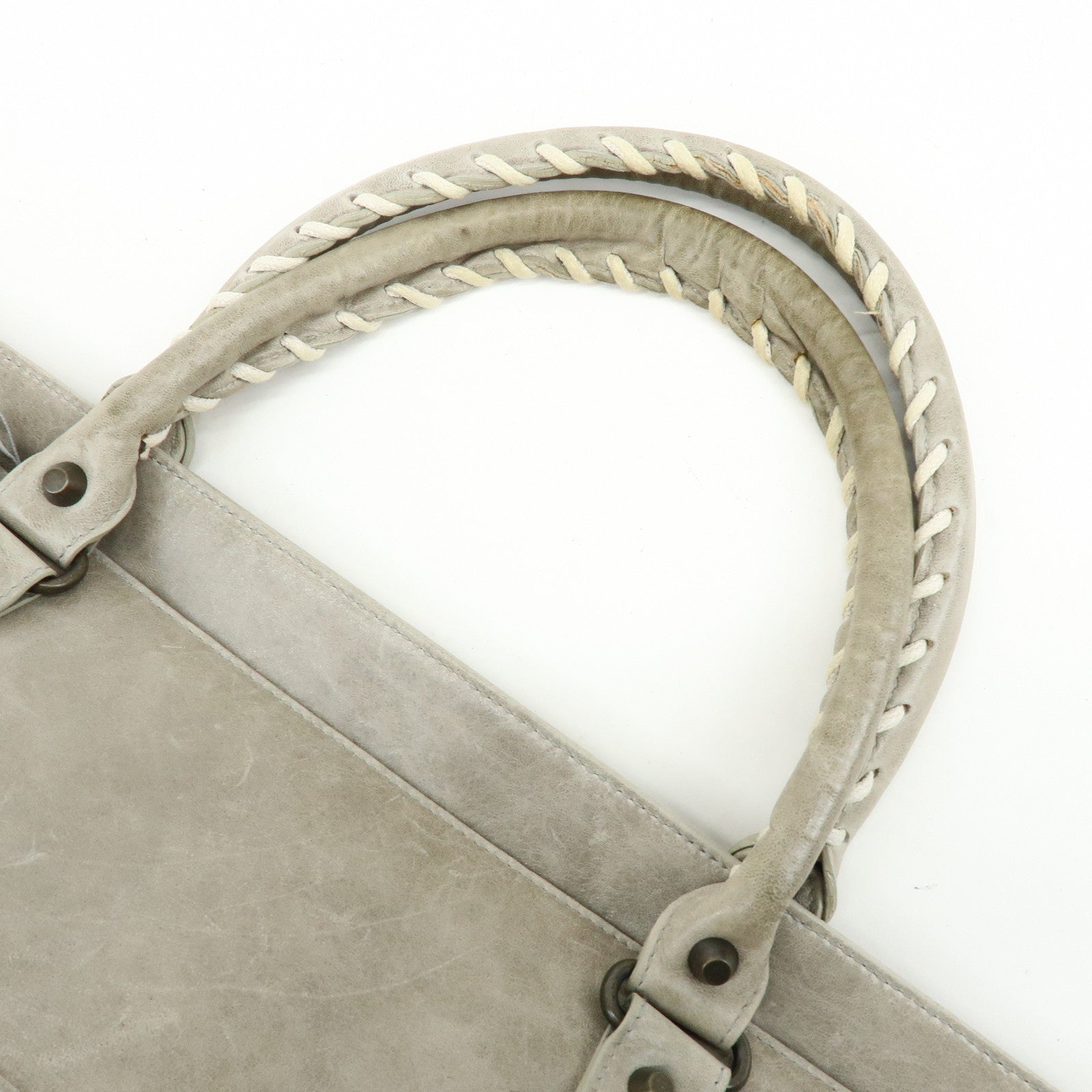 BALENCIAGA The Shopping Leather Tote Bag Shoulder Bag Gray