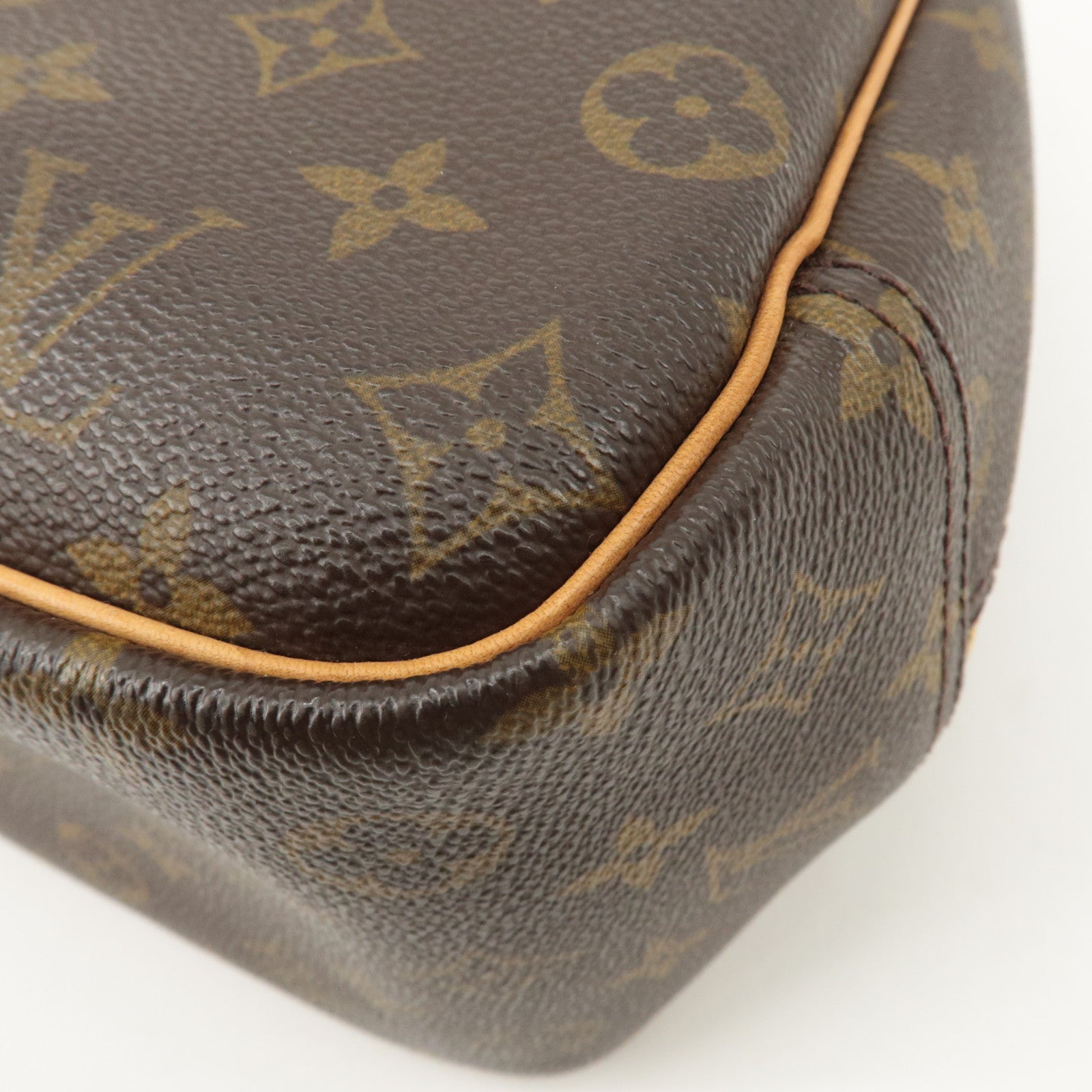 Louis Vuitton Monogram Deauville Hand Bag Brown M47270 Used