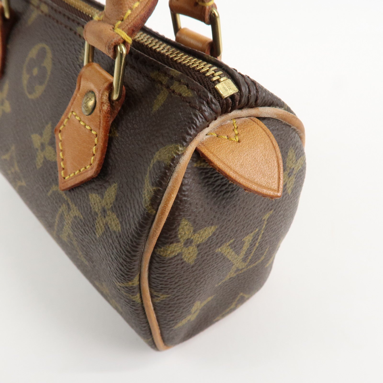 Louis Vuitton Monogram Canvas Mini Speedy Hand Bag Brown M41534 Used