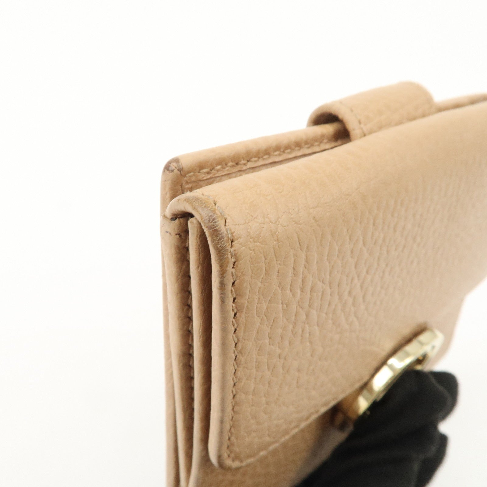 GUCCI Interlocking G Leather Bi-Hold Compact Wallet Brown 615525