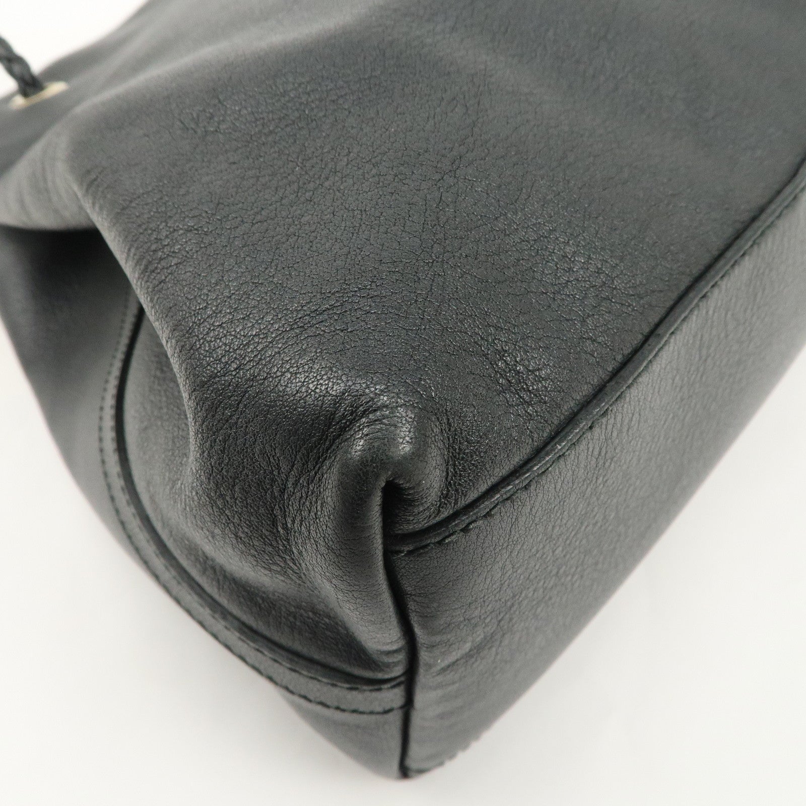 GUCCI Leather Tote Bag Shoulder Bag Black 419689 Used