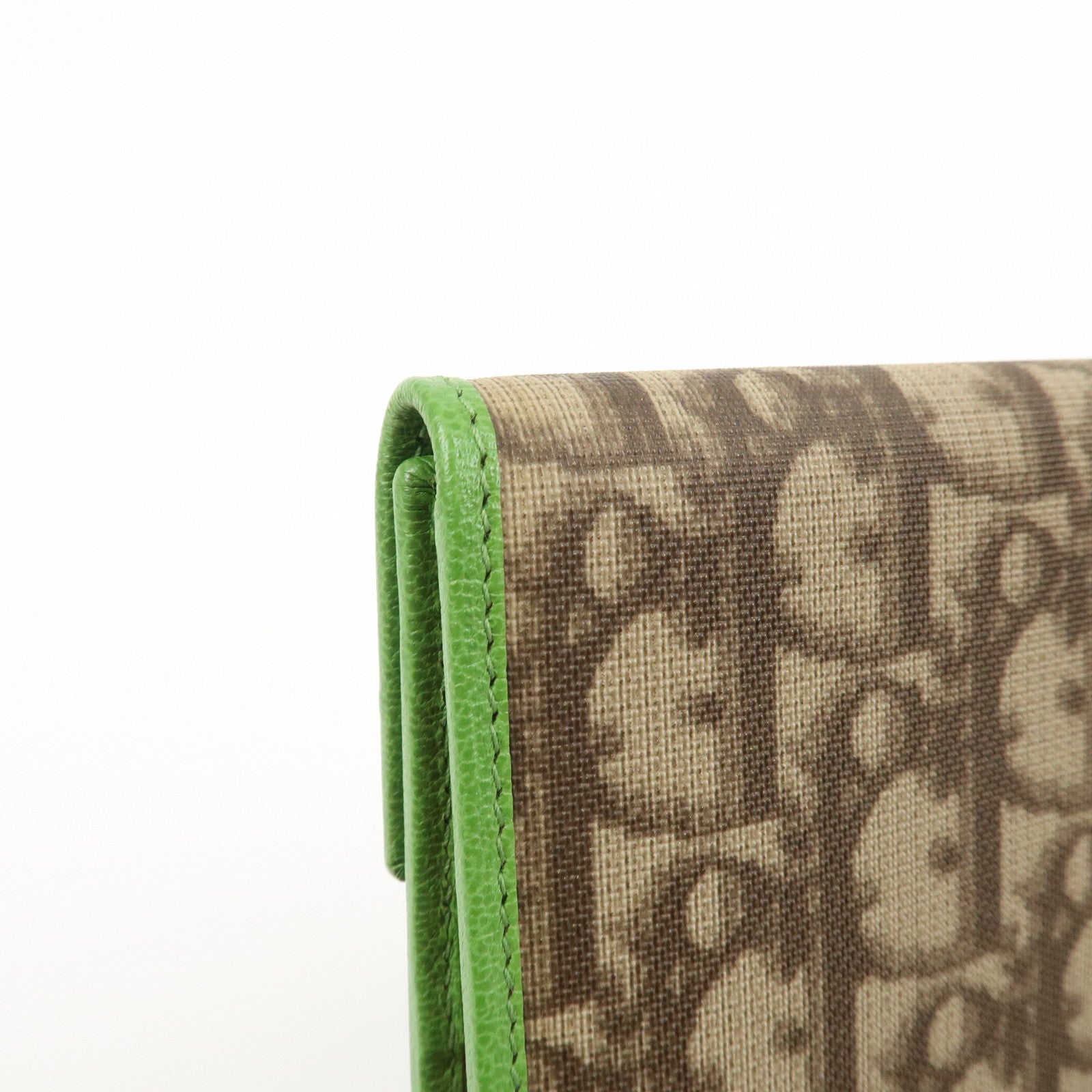 Christian Dior Rasta Trotter PVC Leather Compact Wallet Brown Green