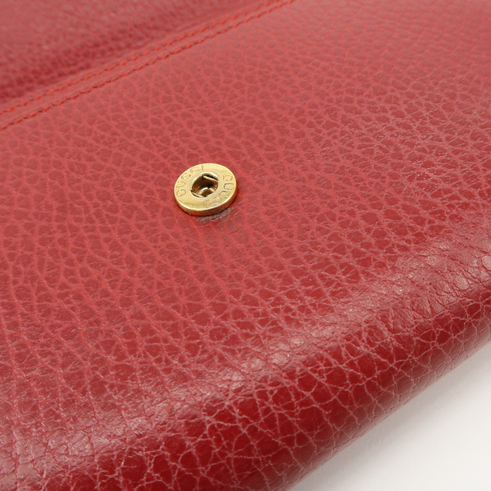 GUCCI GG Marmont Leather Continental Long Wallet Red 456116 Used