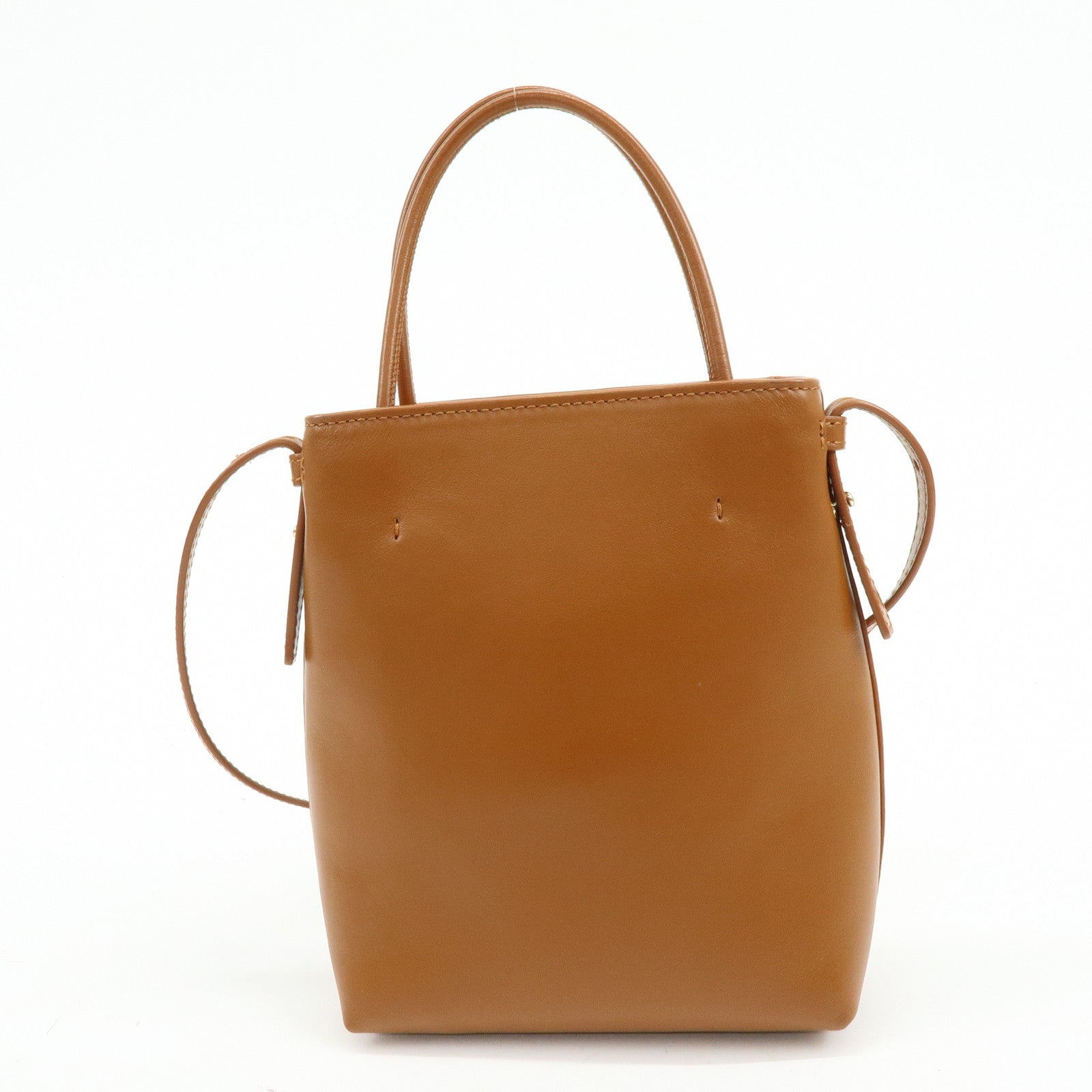 Chloe Micro Tote Bag Leather 2Way Bag Shoulder Bag Hand Bag Camel