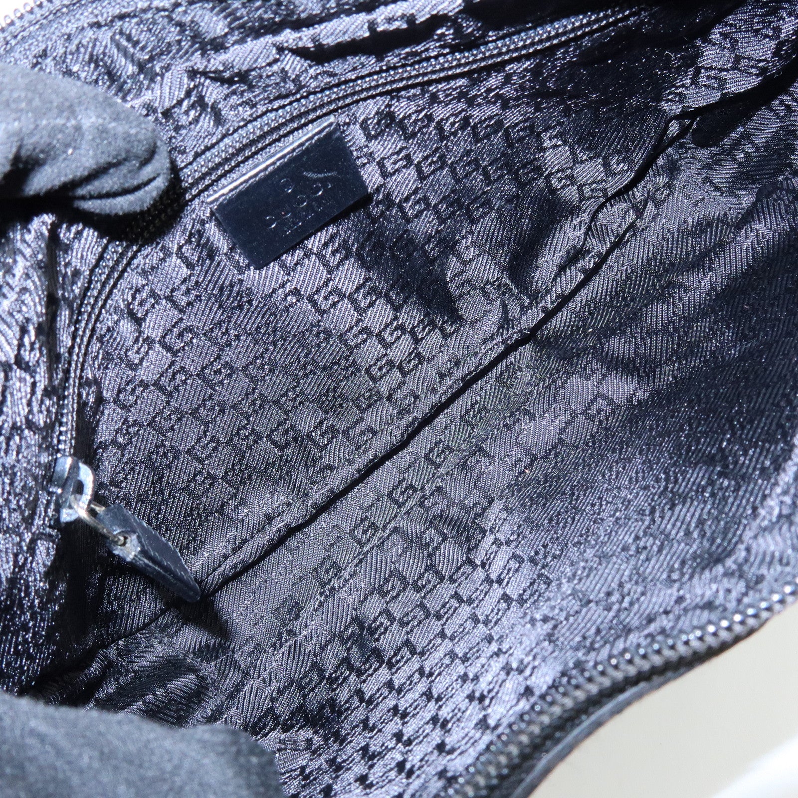 GUCCI Canvas Leather Shoulder Bag Crossbody Bag Black 019・0433