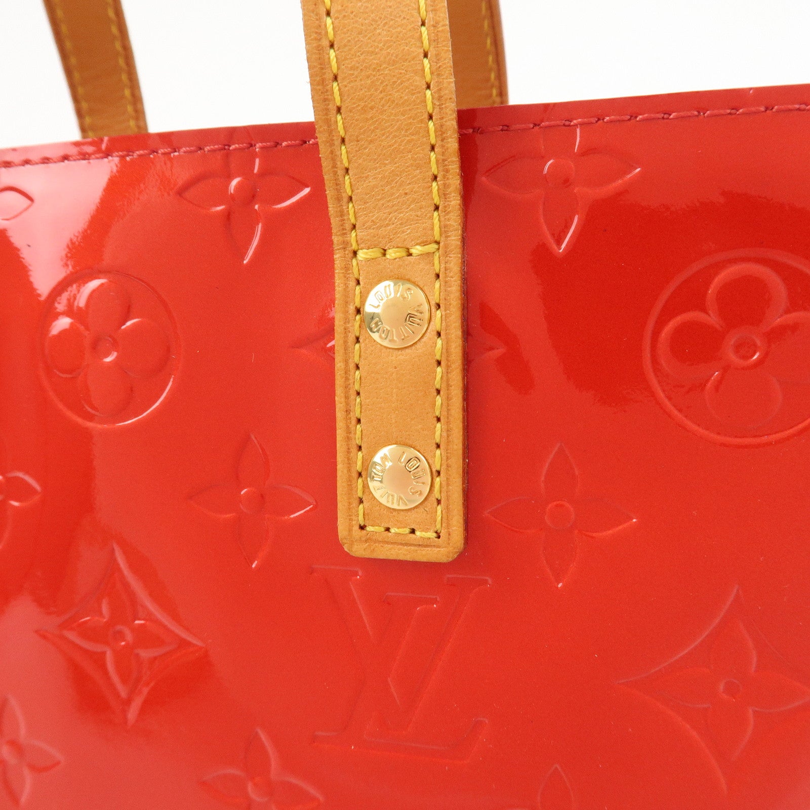 Louis Vuitton Monogram Vernis Lead PM Hand Bag Rouge M91088