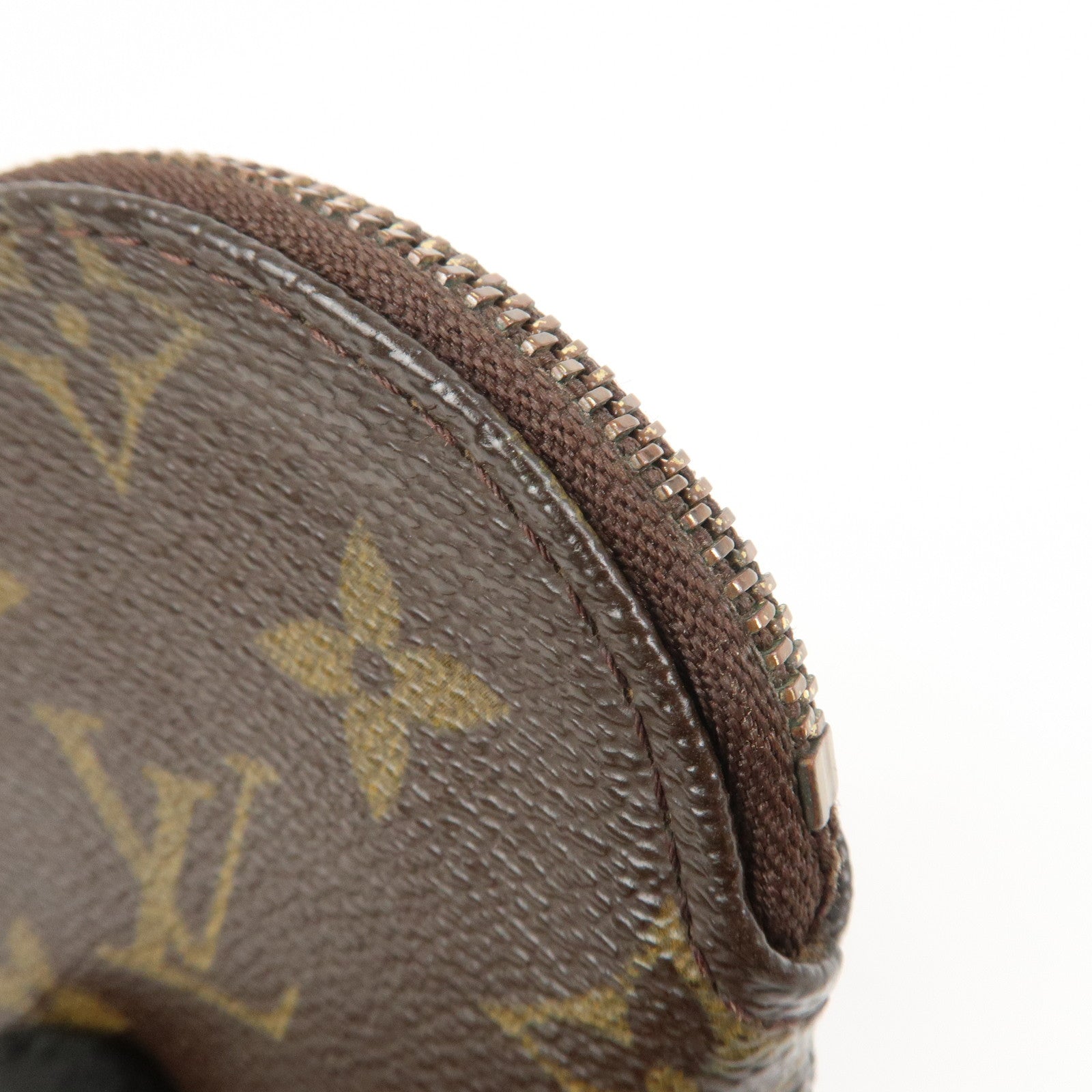 Louis Vuitton Monogram Porte Monnaie Rond Coin Case Brown M61926