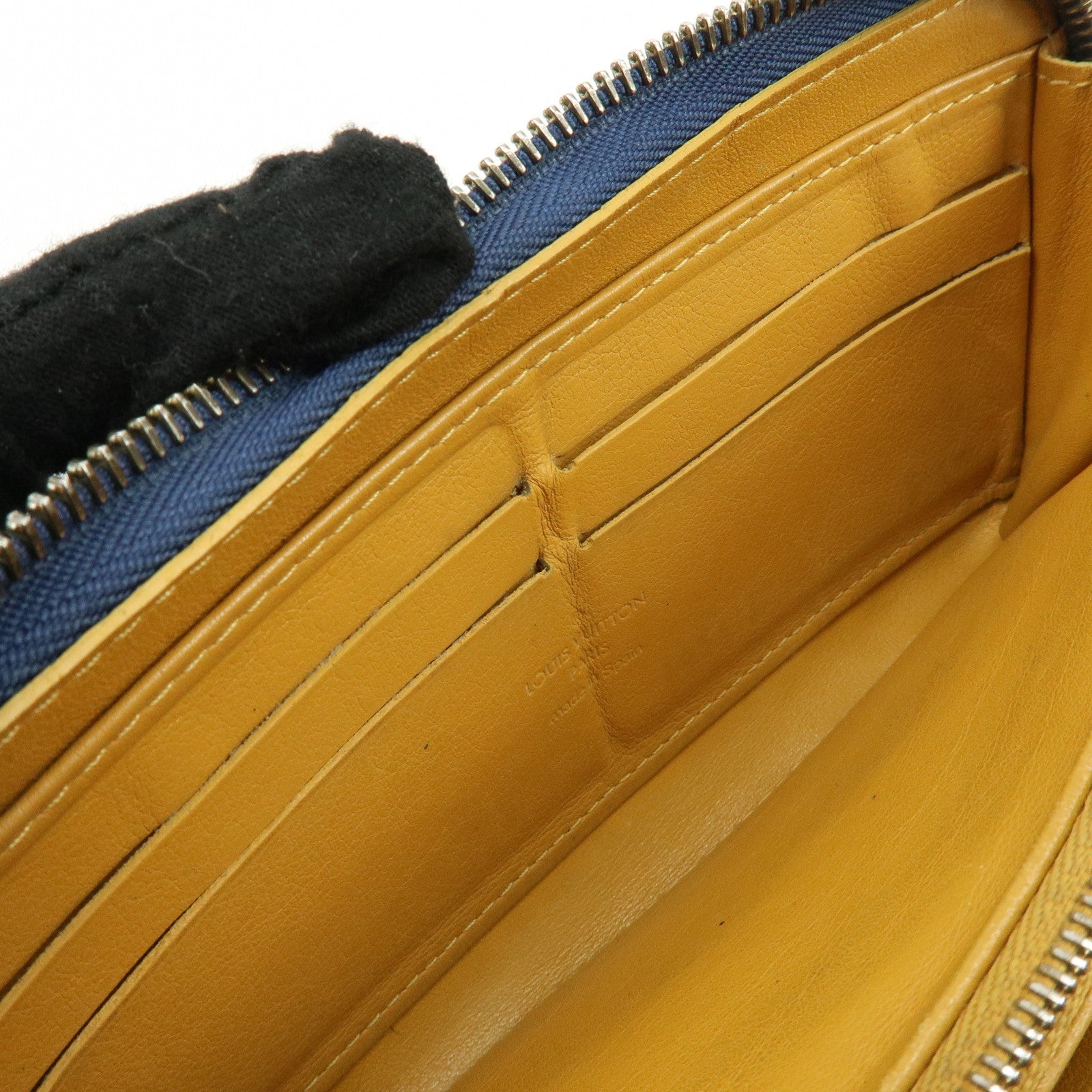 Louis Vuitton Monogram Denim Zippy Wallet Long Wallet Blue M95341