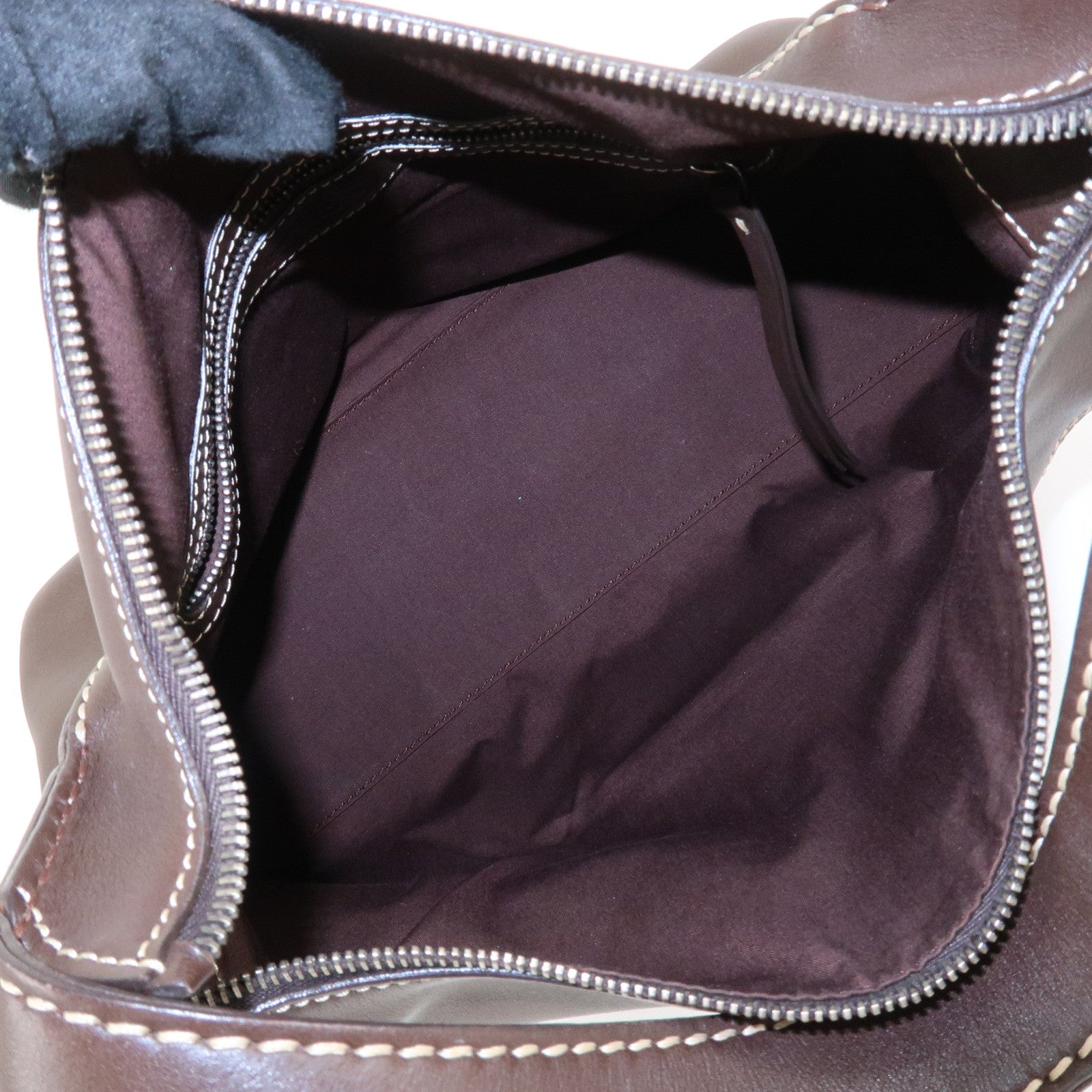 TOD'S Leather Shoulder Bag Hand Bag Brown Used