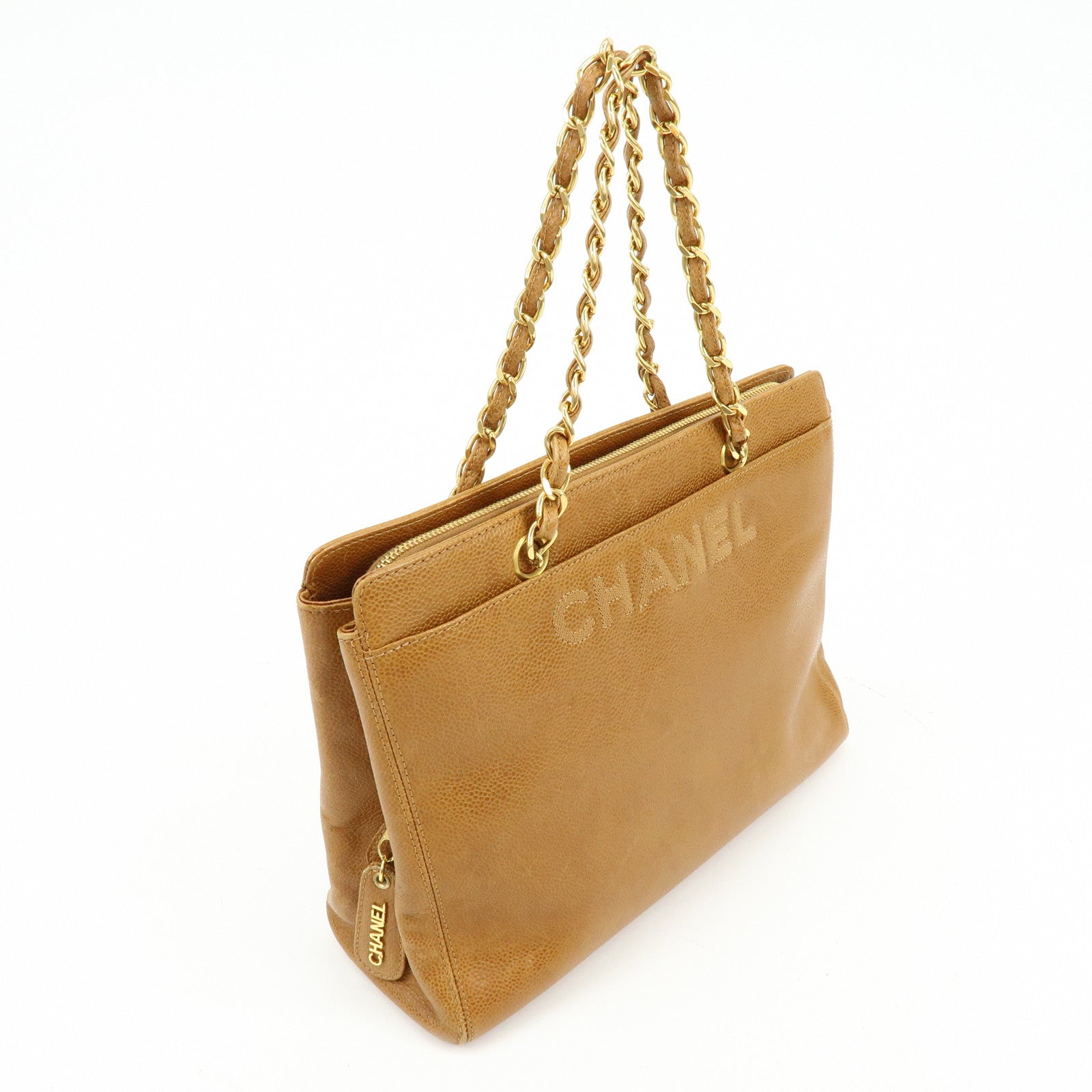 CHANEL Caviarskin Tote Bag Hand Bag Brown A08913