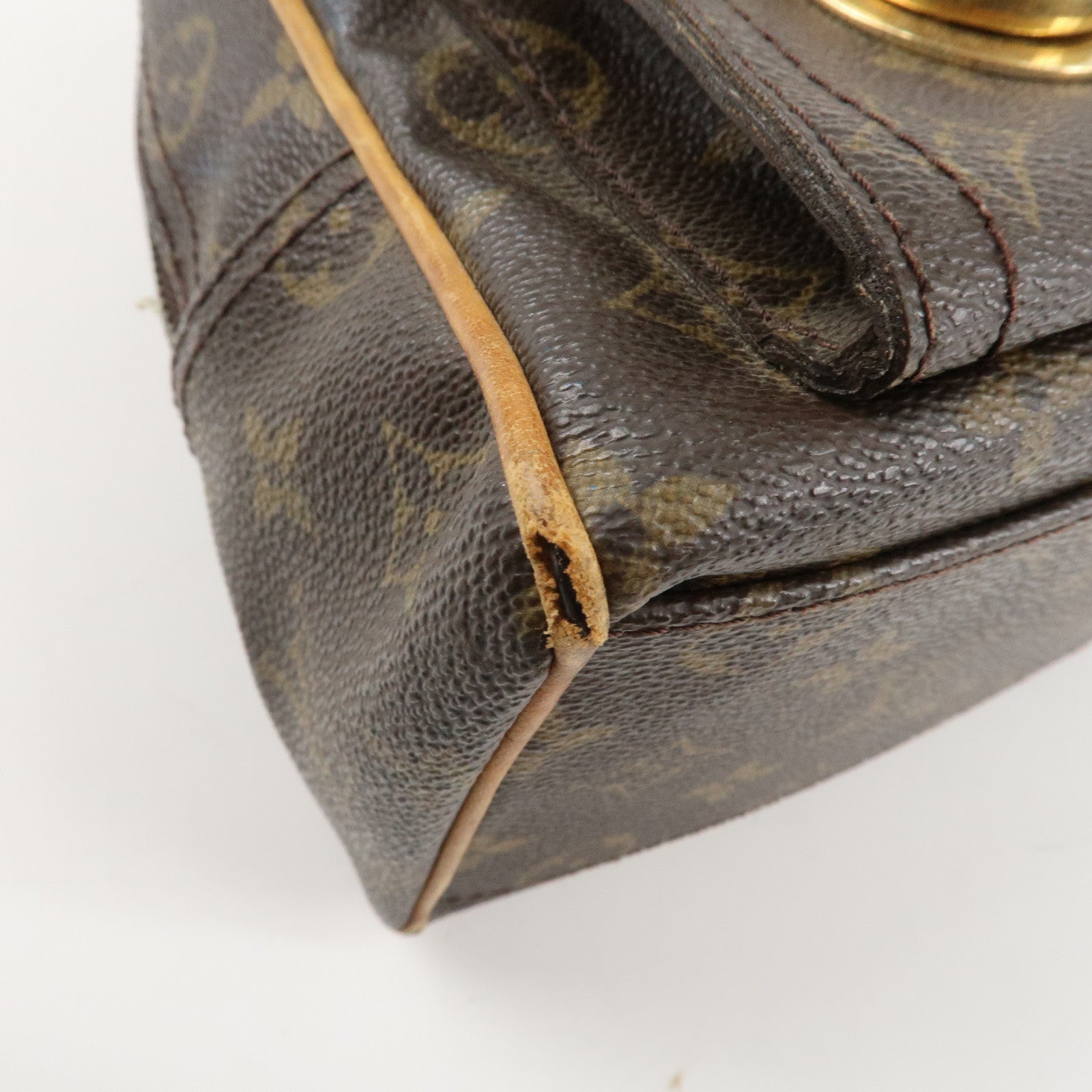 Louis Vuitton Monogram Manhattan PM Hand Bag Brown Gold HDW M40026 Used