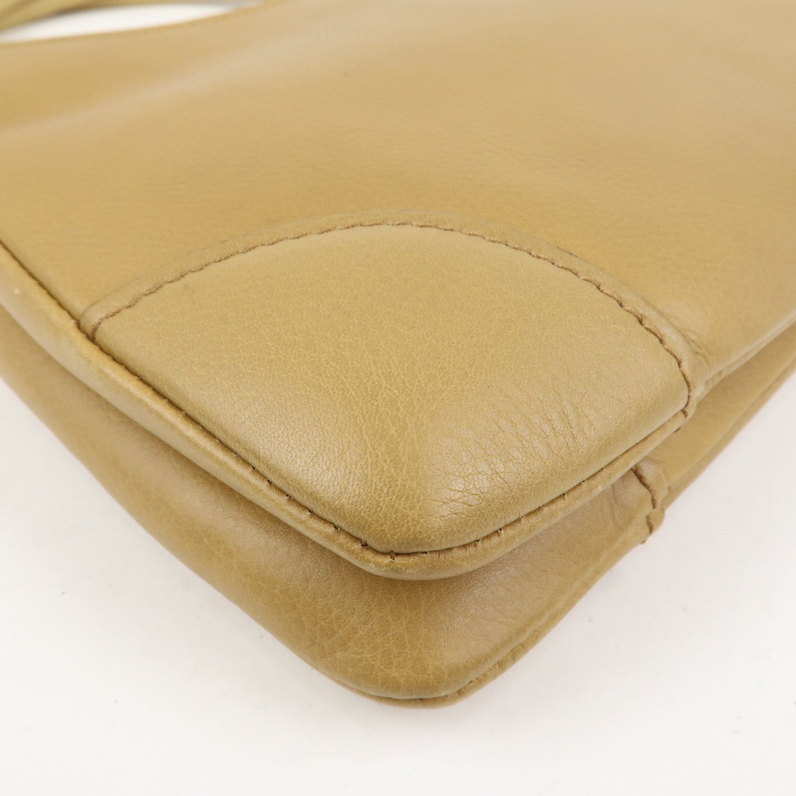 GUCCI Leather Shoulder Bag Hand Bag Beige 108964