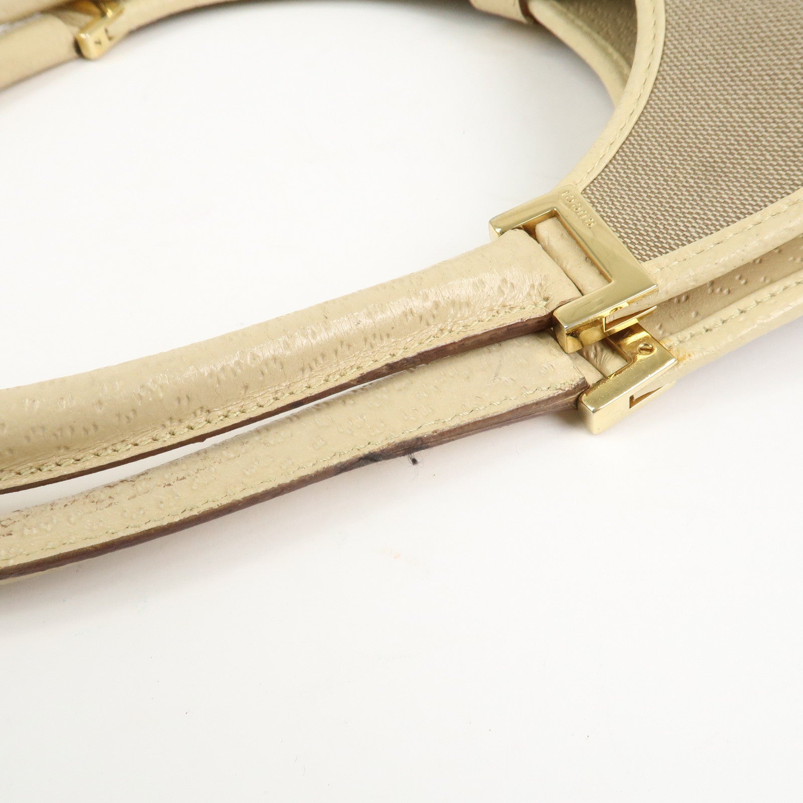 GUCCI Jackie Canvas Leather Shoulder Bag Hand Bag Beige 002.1067
