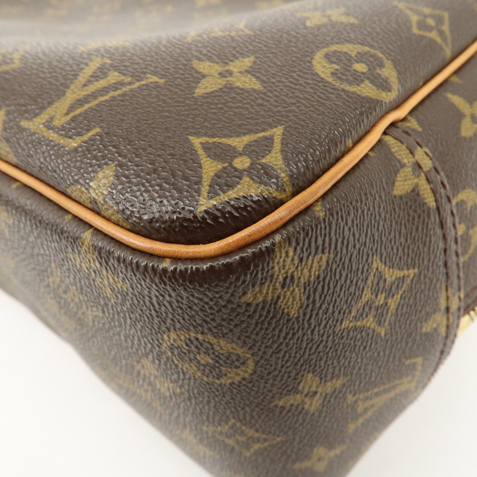 Louis Vuitton Monogram Deauville Hand Bag Brown M47270 Used