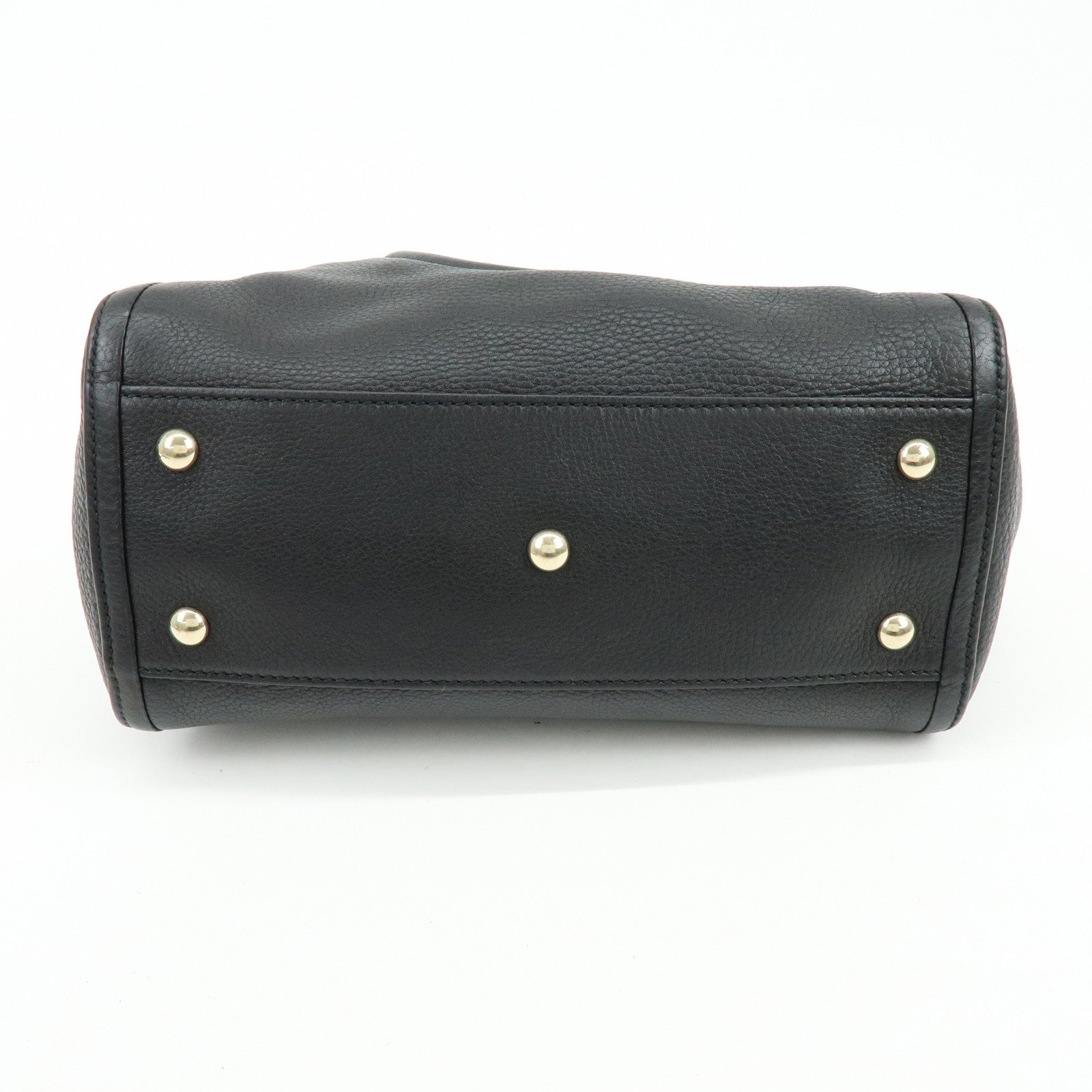 GUCCI SOHO Interlocking G Calf 2Way Hand Shoulder Bag Black 336751