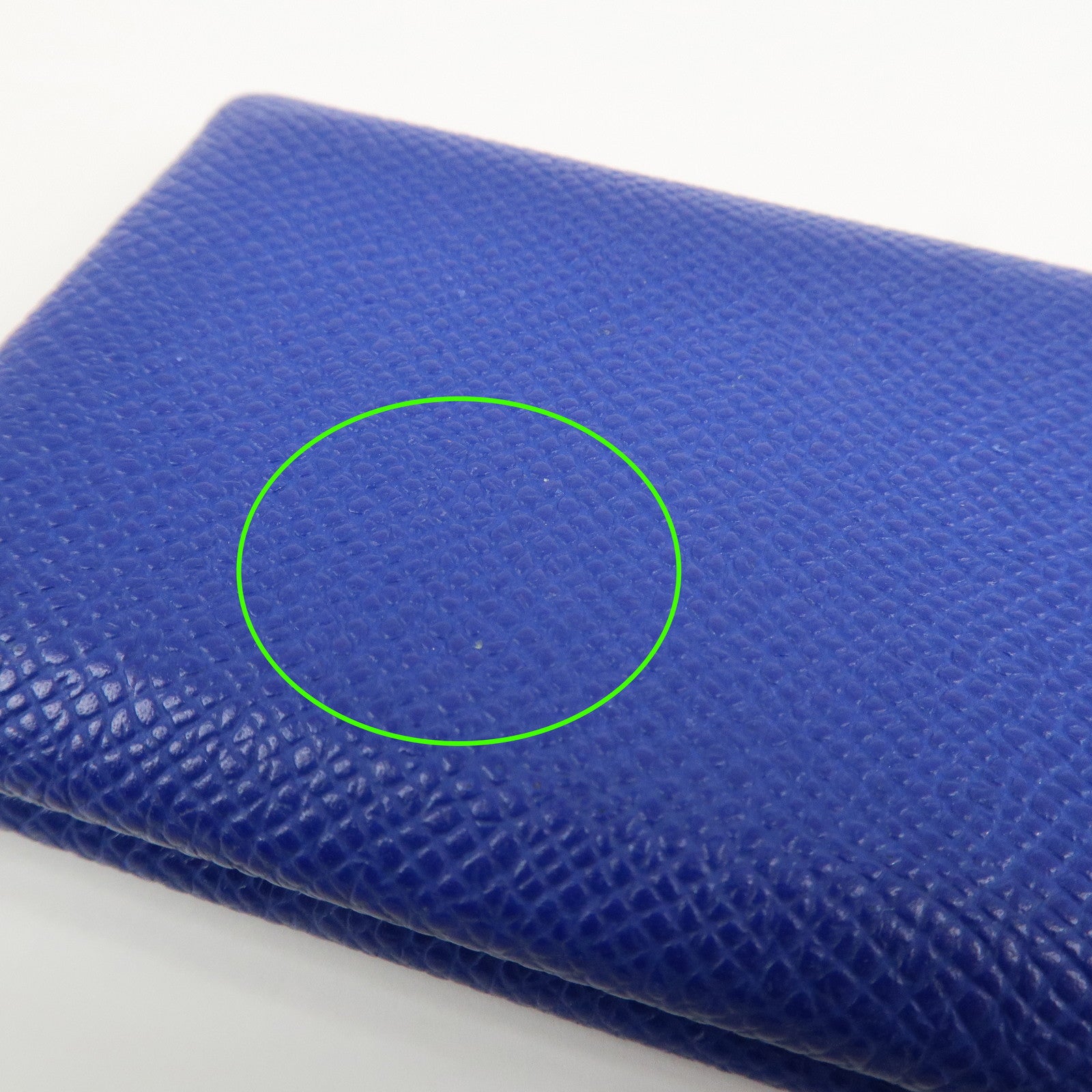 HERMES CALVI Veau Epsom Card Case Card Holder Z Stamped Blue