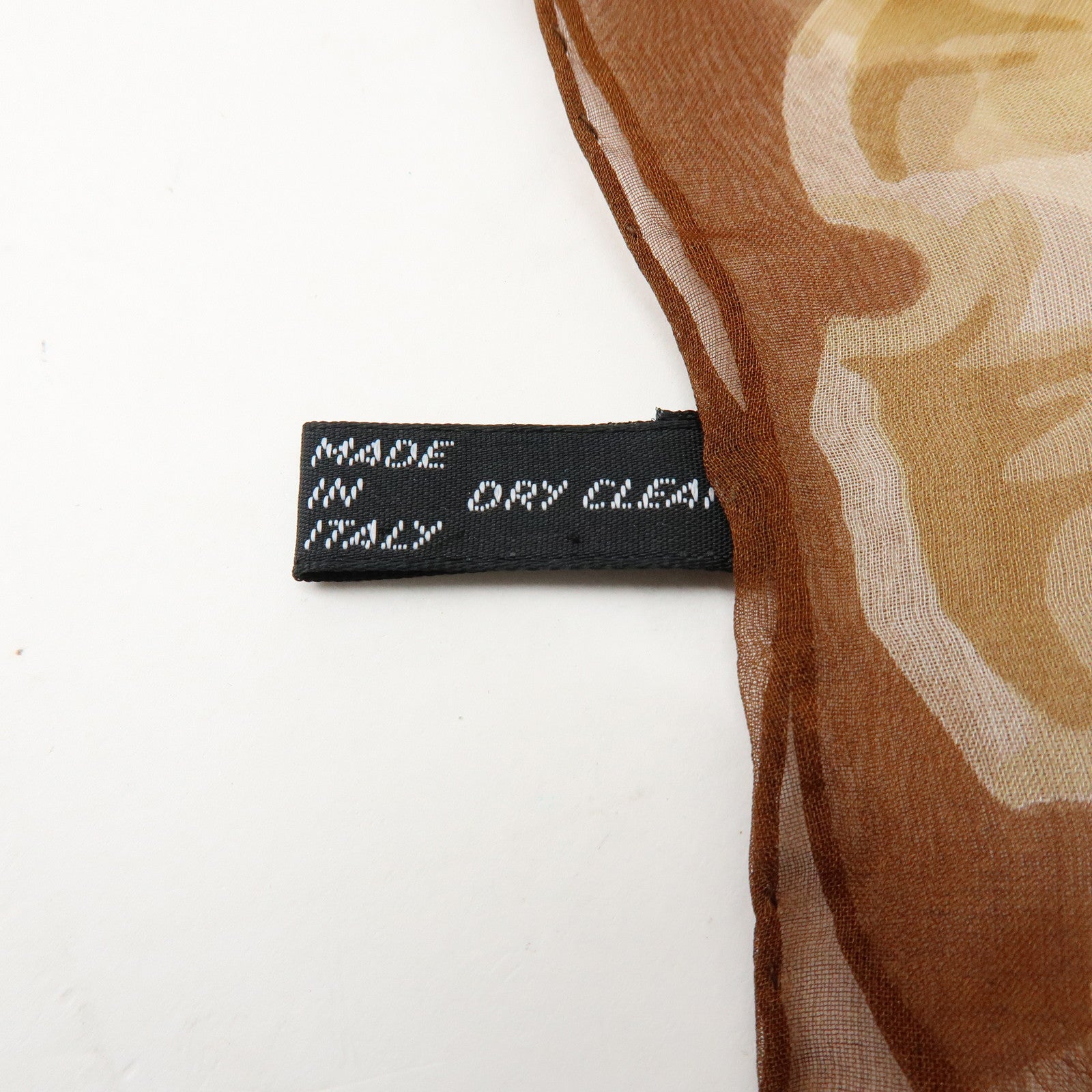 Christian Dior Set of 2 Silk 100% Scarf Sheer Brown Green
