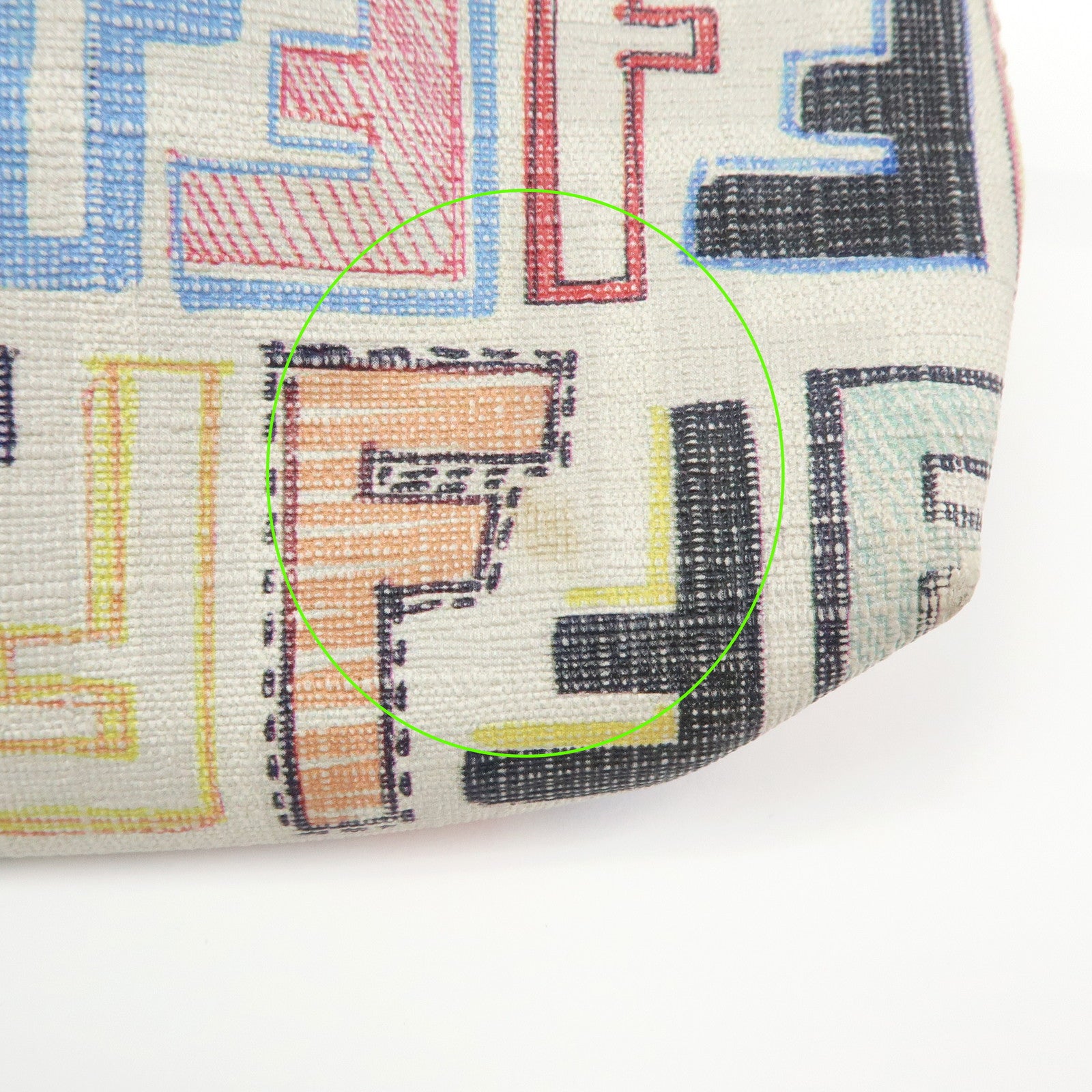 FENDI Zucca Print PVC Chain Accessory Pouch White Multicolor 8BR592